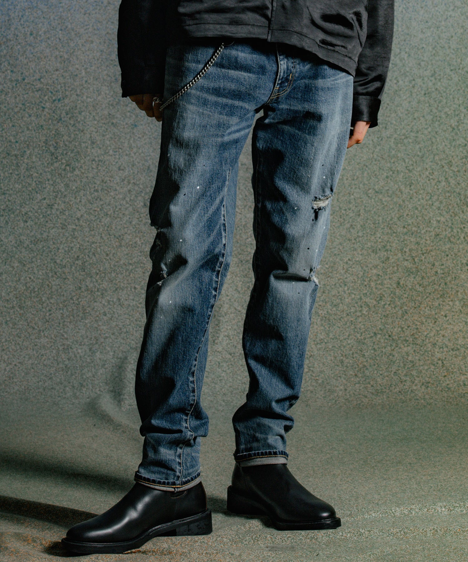 BORN FREE 1 SLIM STYLE GARAGE USED SELVEDGE STRETCH JEANS