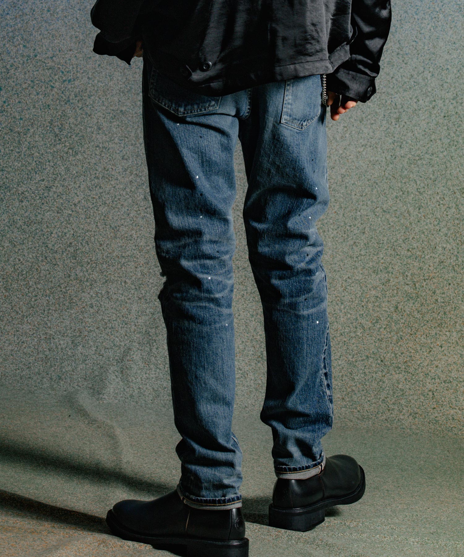 BORN FREE 1 SLIM STYLE GARAGE USED SELVEDGE STRETCH JEANS