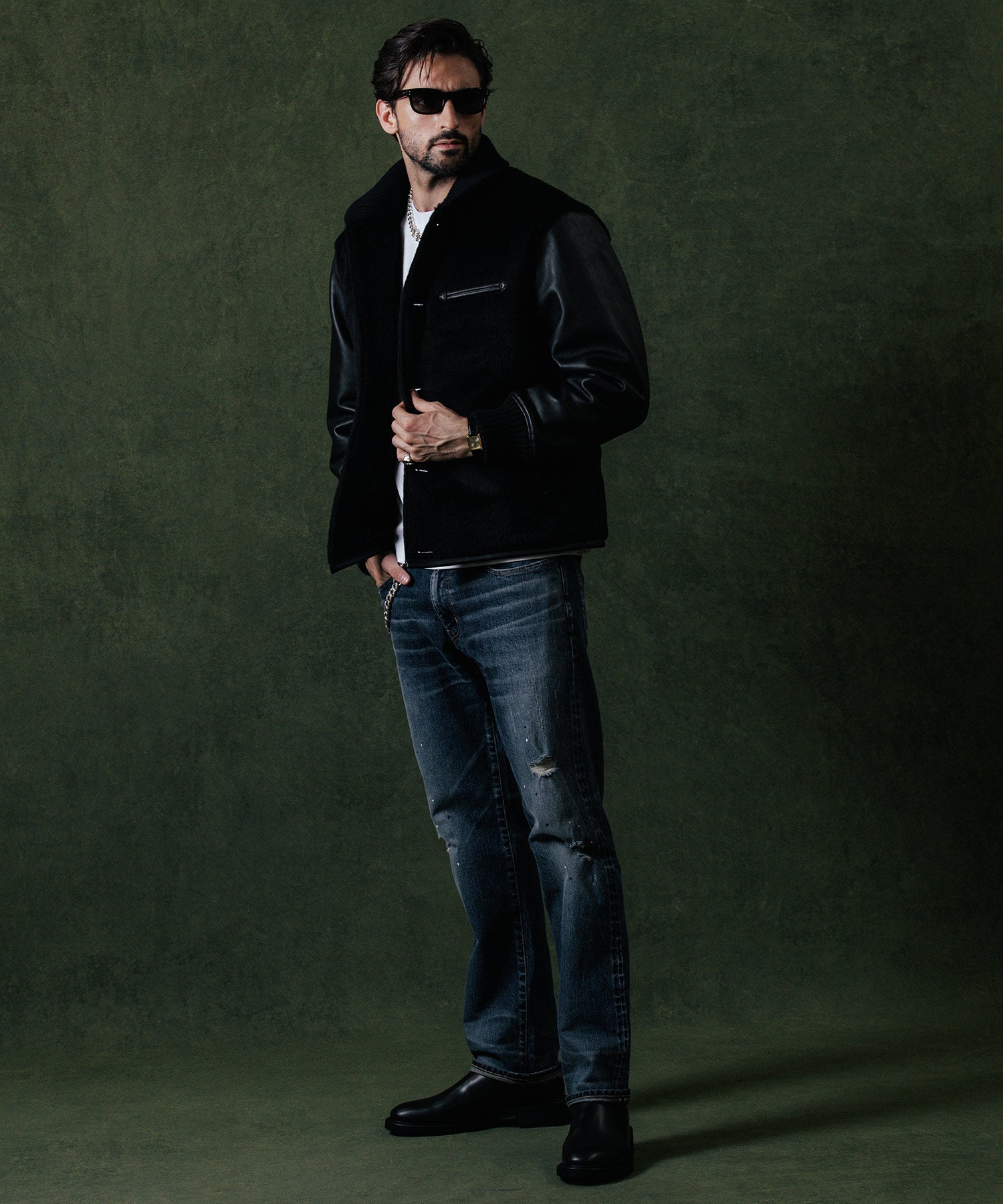 BORN FREE 2 REGULAR STYLE GARAGE USED SELVEDGE STRETCH JEANS