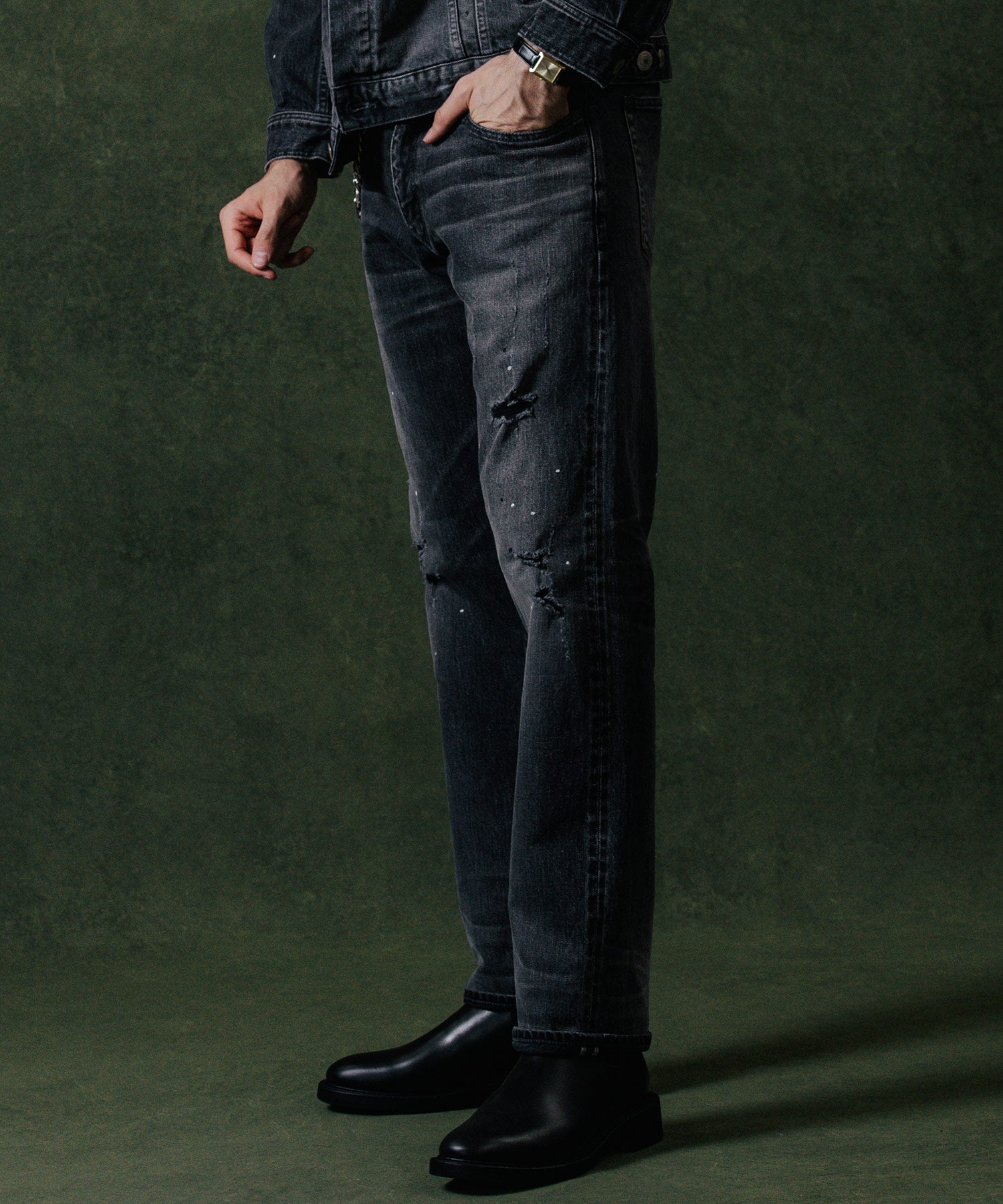 BORN FREE 2 REGULAR STYLE GARAGE USED SELVEDGE STRETCH JEANS