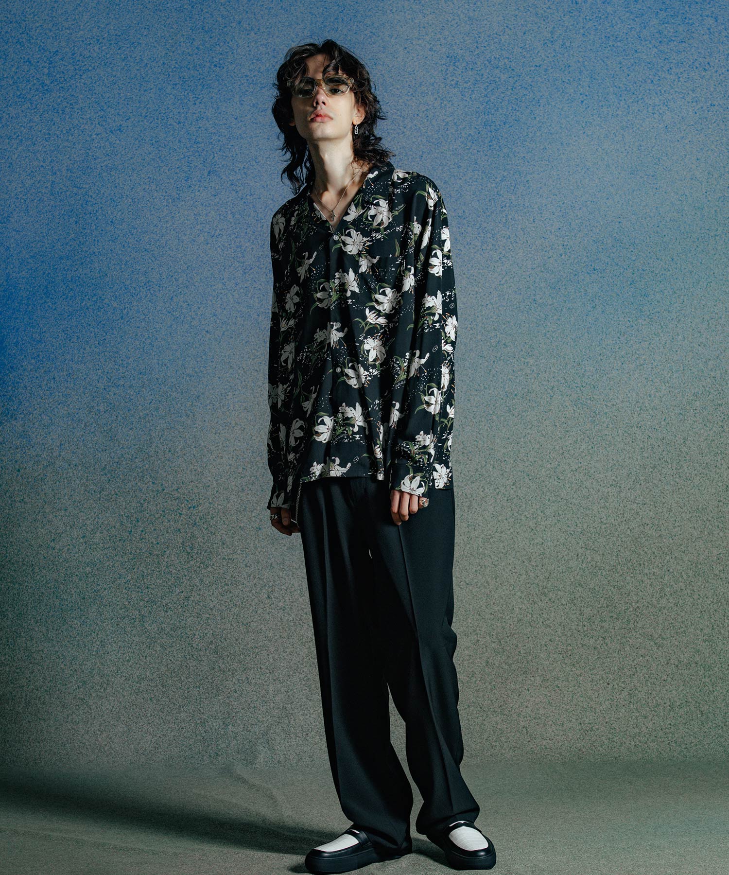 BONE BLOOM ALOHA LONG SLEEVE SHIRT