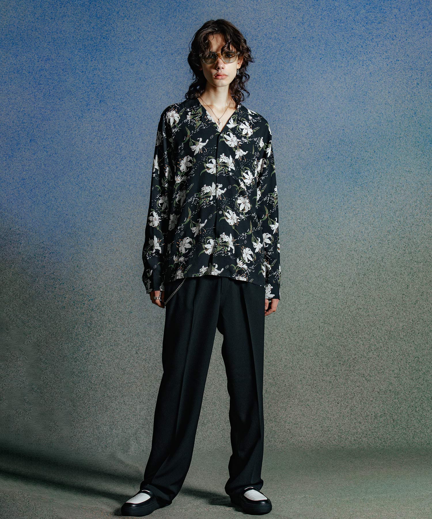 BONE BLOOM ALOHA LONG SLEEVE SHIRT