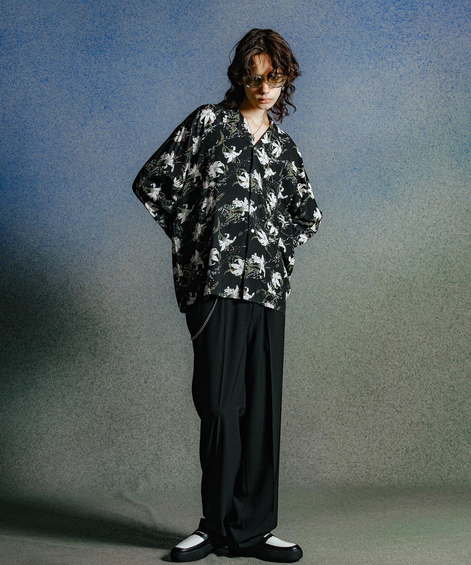 BONE BLOOM ALOHA LONG SLEEVE SHIRT