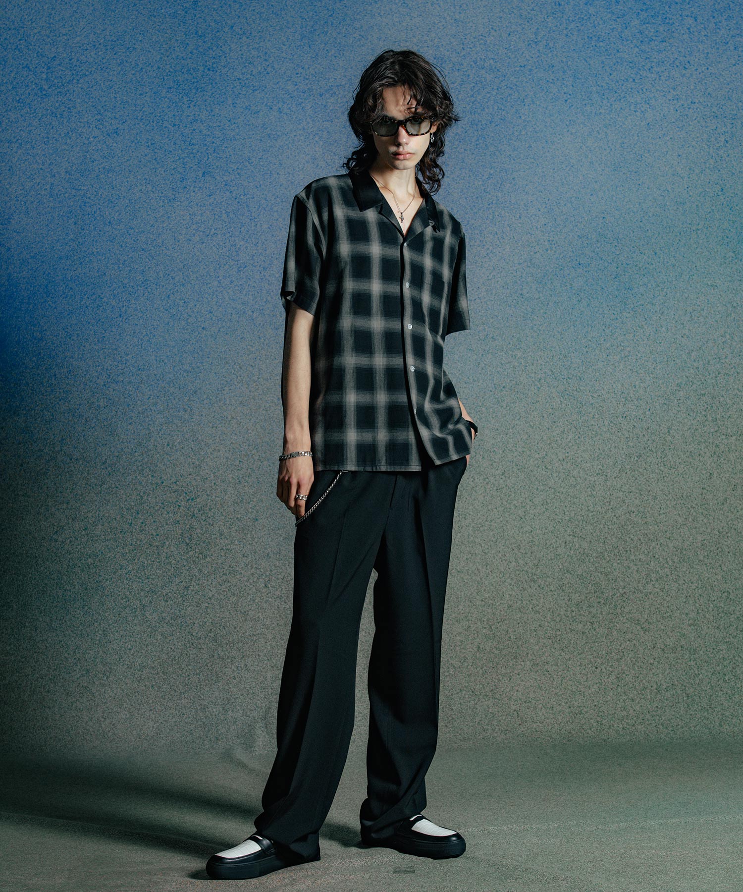 CHECK OPEN SHORT SLEEVE SHIRT