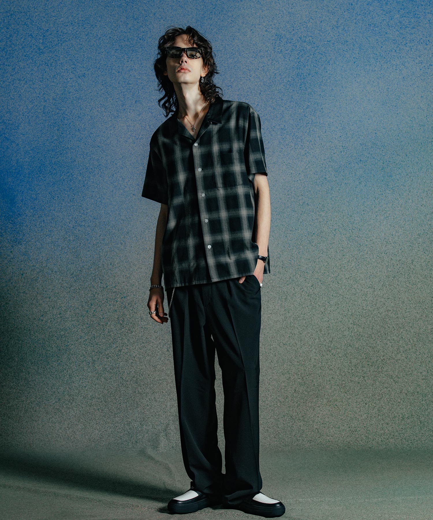 CHECK OPEN SHORT SLEEVE SHIRT