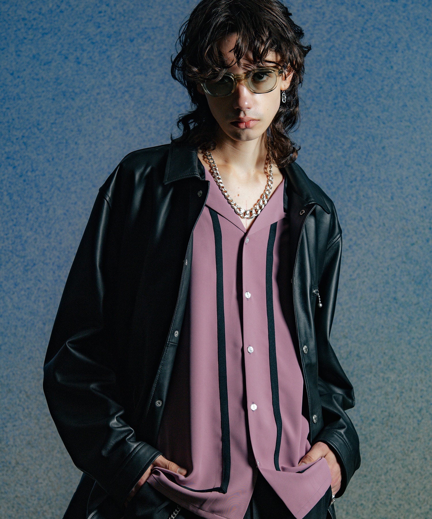 LINE OPEN COLLAR SHORT SLEEVE SHIRT