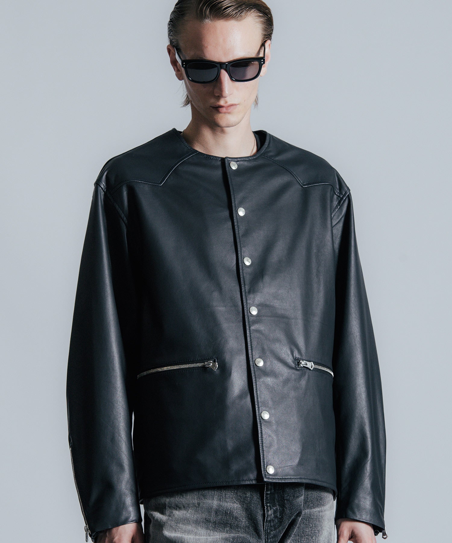 LAMB LEATHER RIDERS CARDIGAN