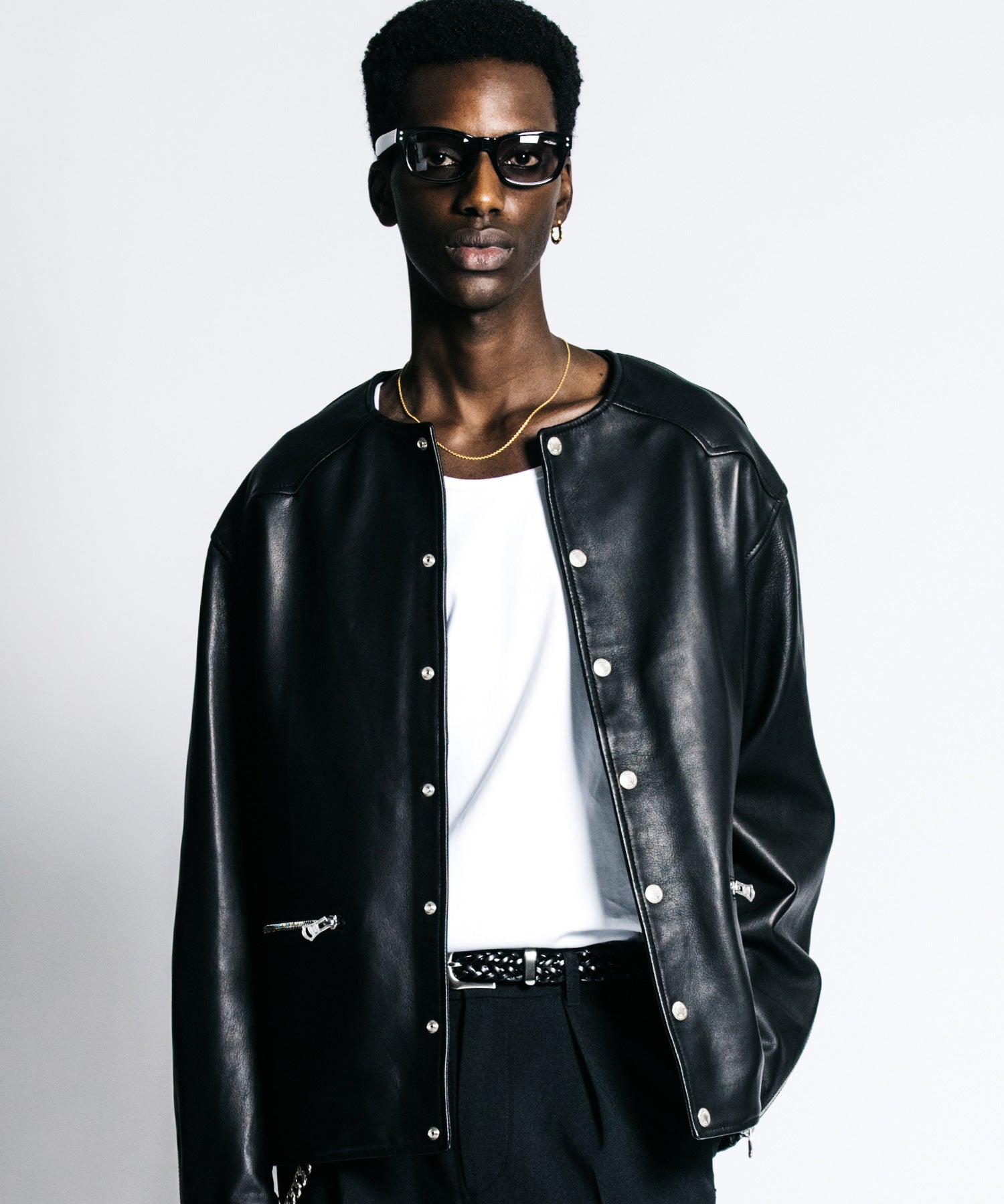 LAMB LEATHER RIDERS CARDIGAN