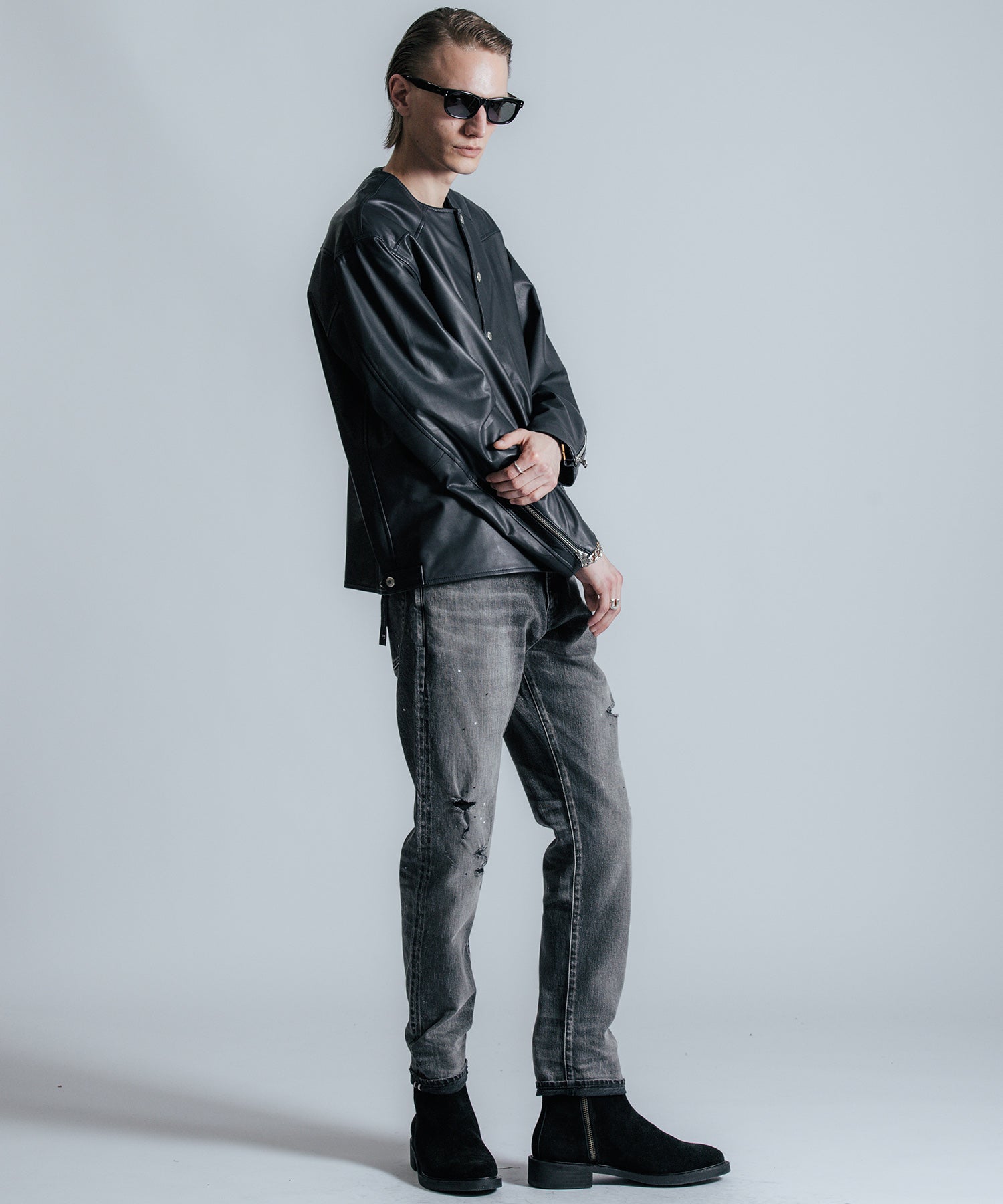 LAMB LEATHER RIDERS CARDIGAN