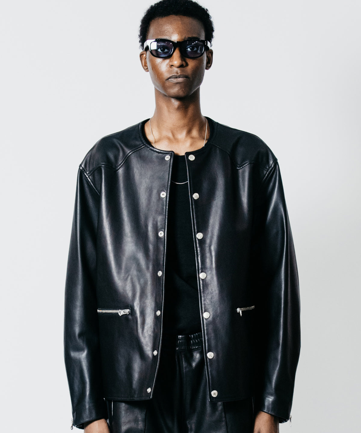LAMB LEATHER RIDERS CARDIGAN