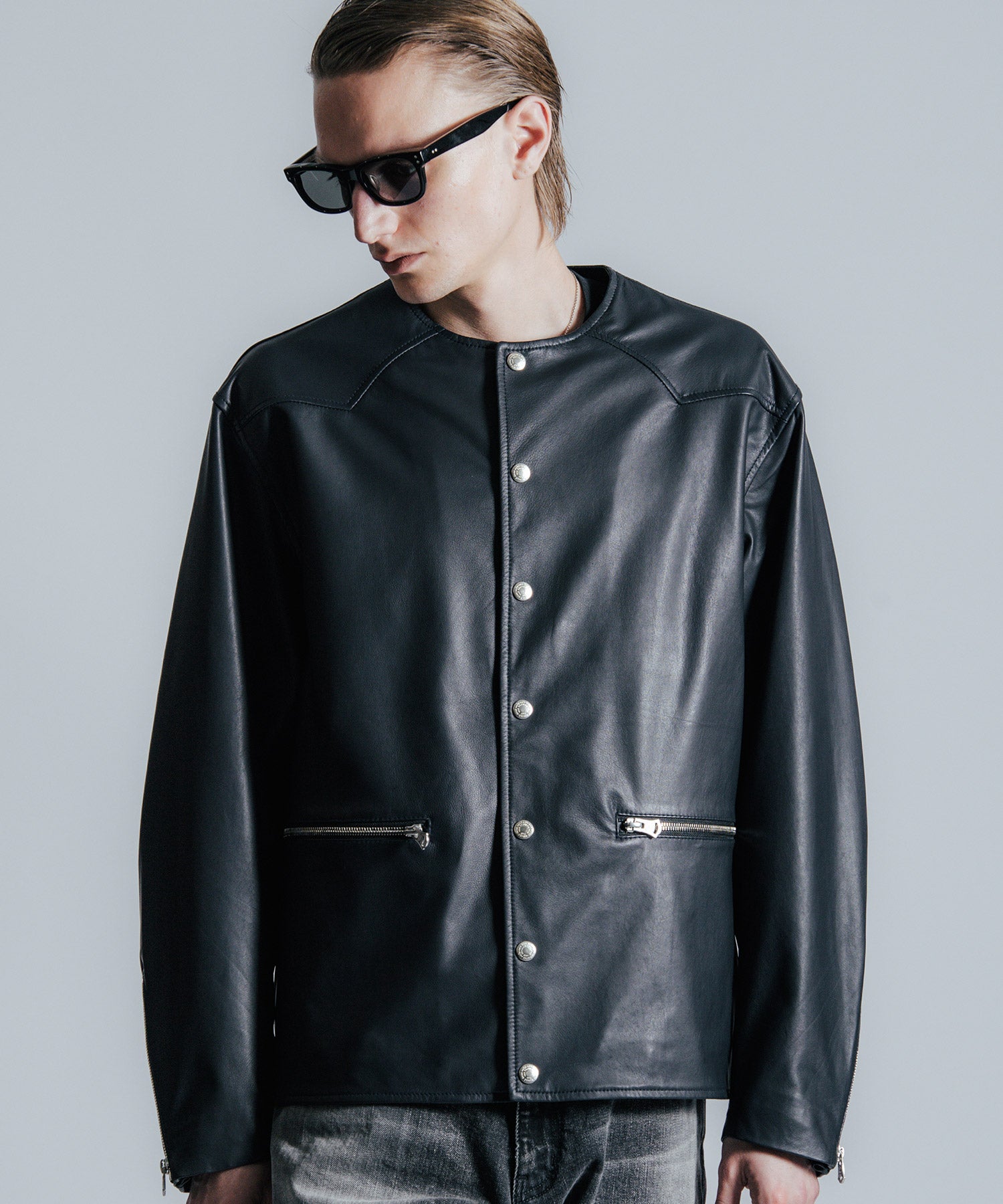 LAMB LEATHER RIDERS CARDIGAN