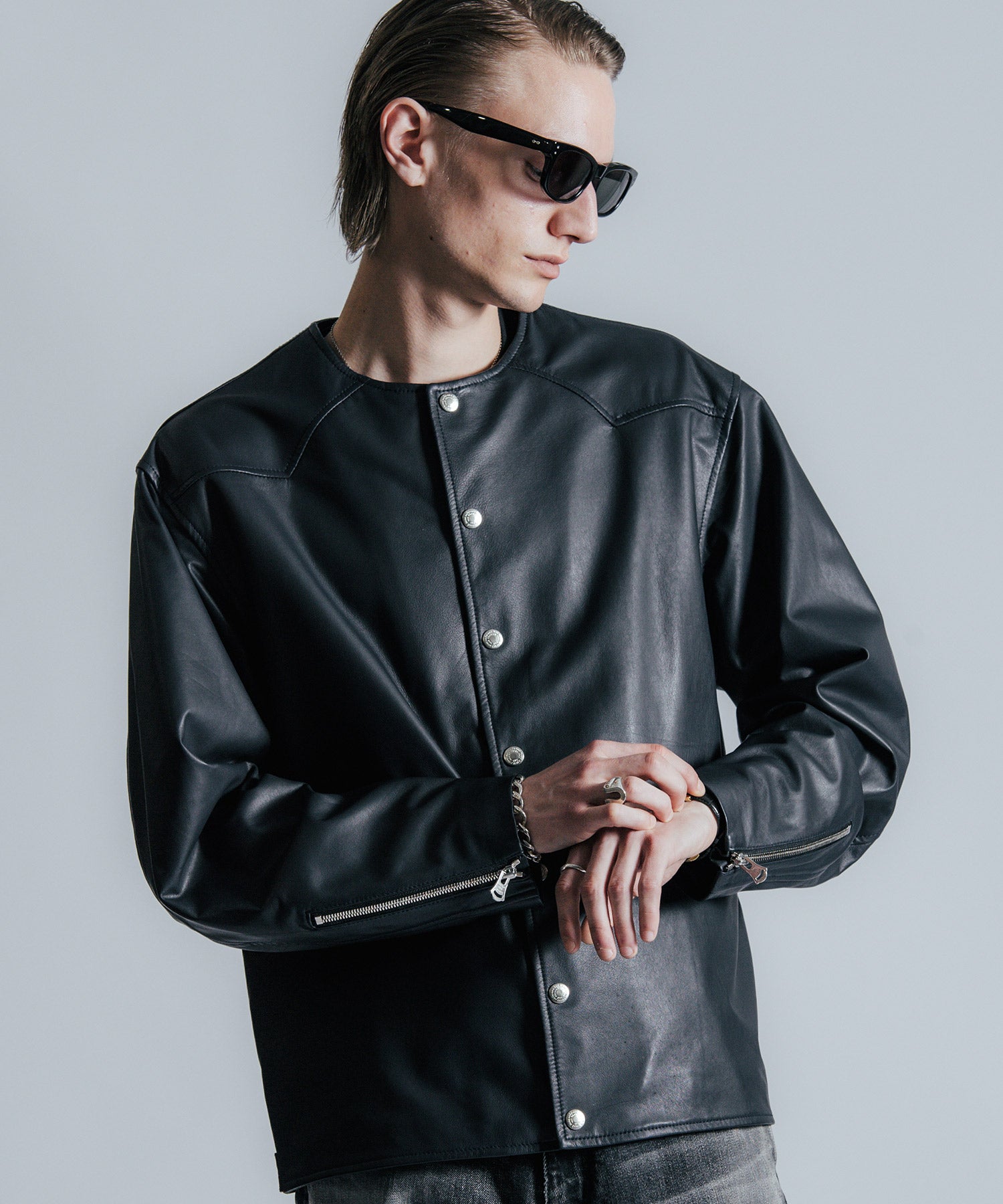 LAMB LEATHER RIDERS CARDIGAN