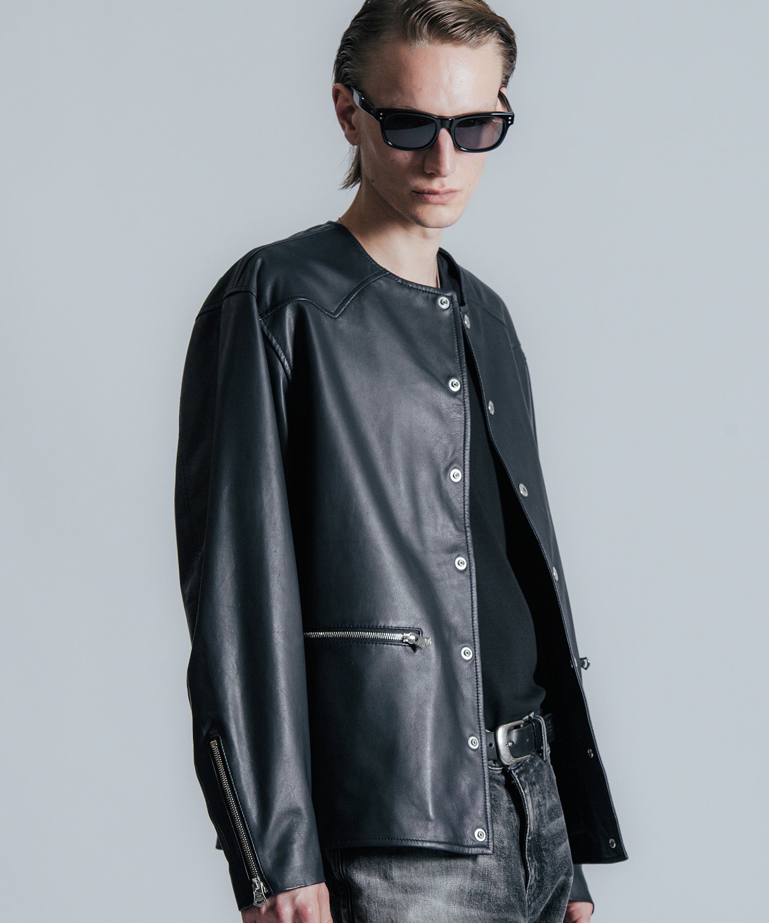 LAMB LEATHER RIDERS CARDIGAN