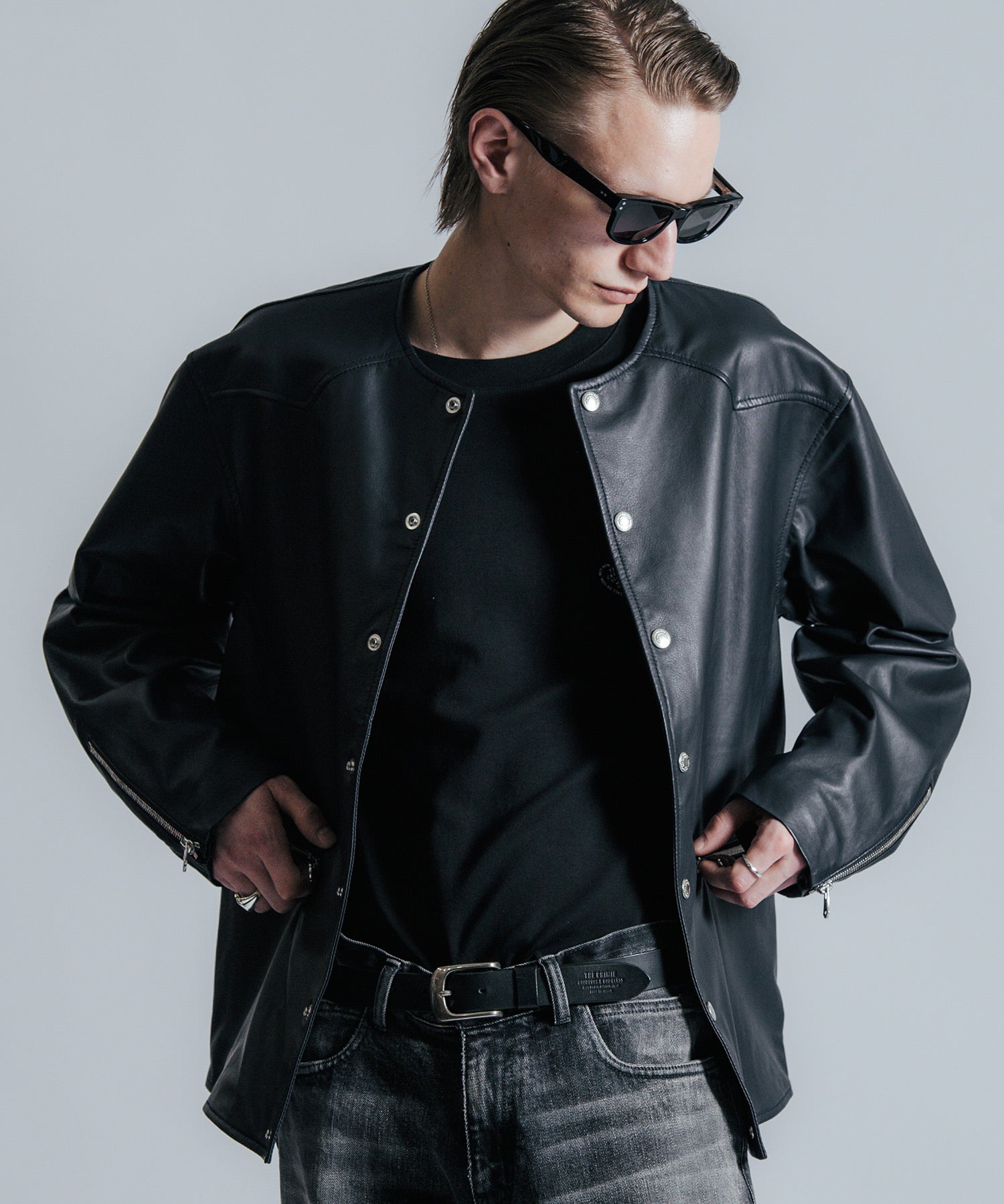 LAMB LEATHER RIDERS CARDIGAN