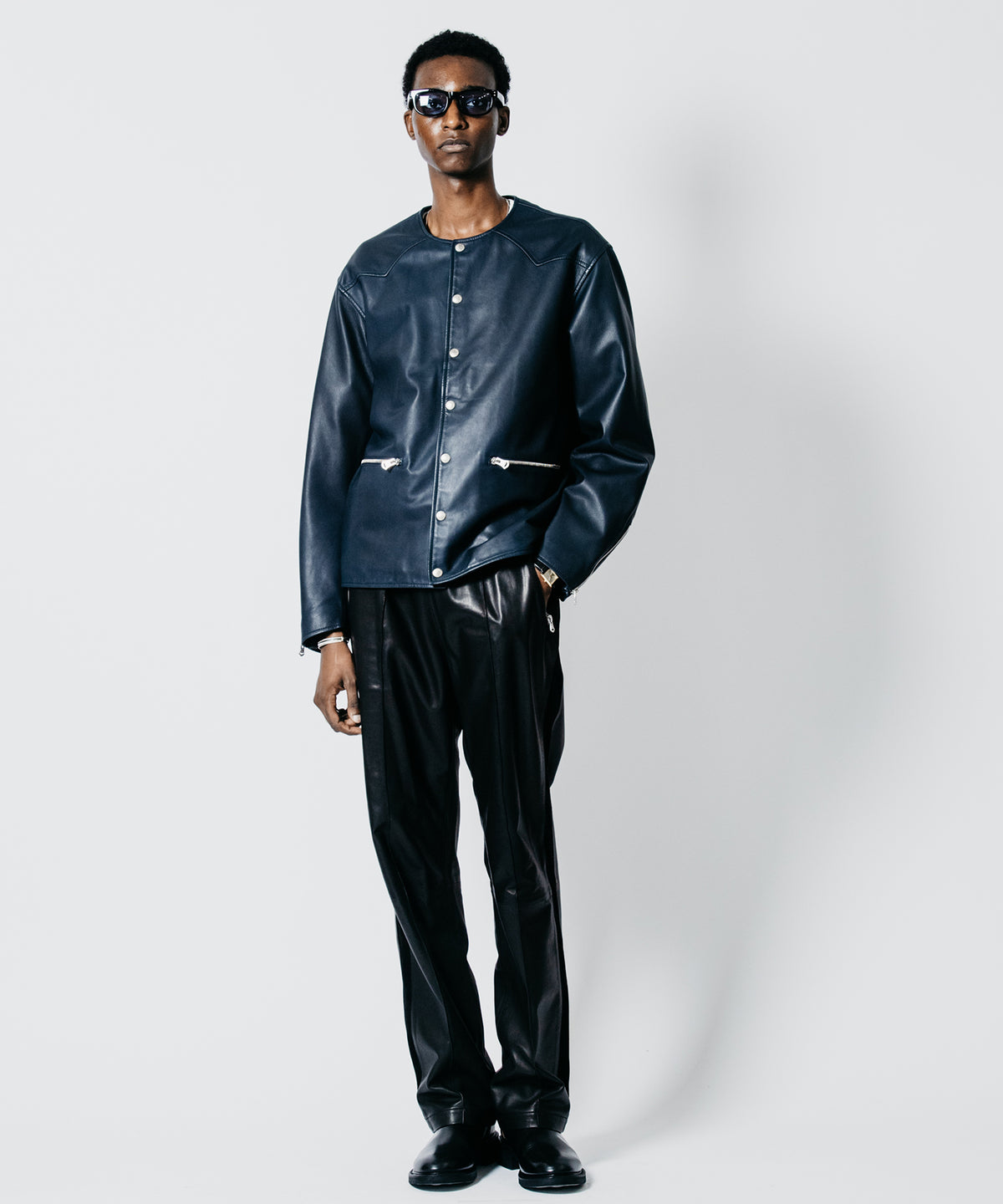 LAMB LEATHER RIDERS CARDIGAN