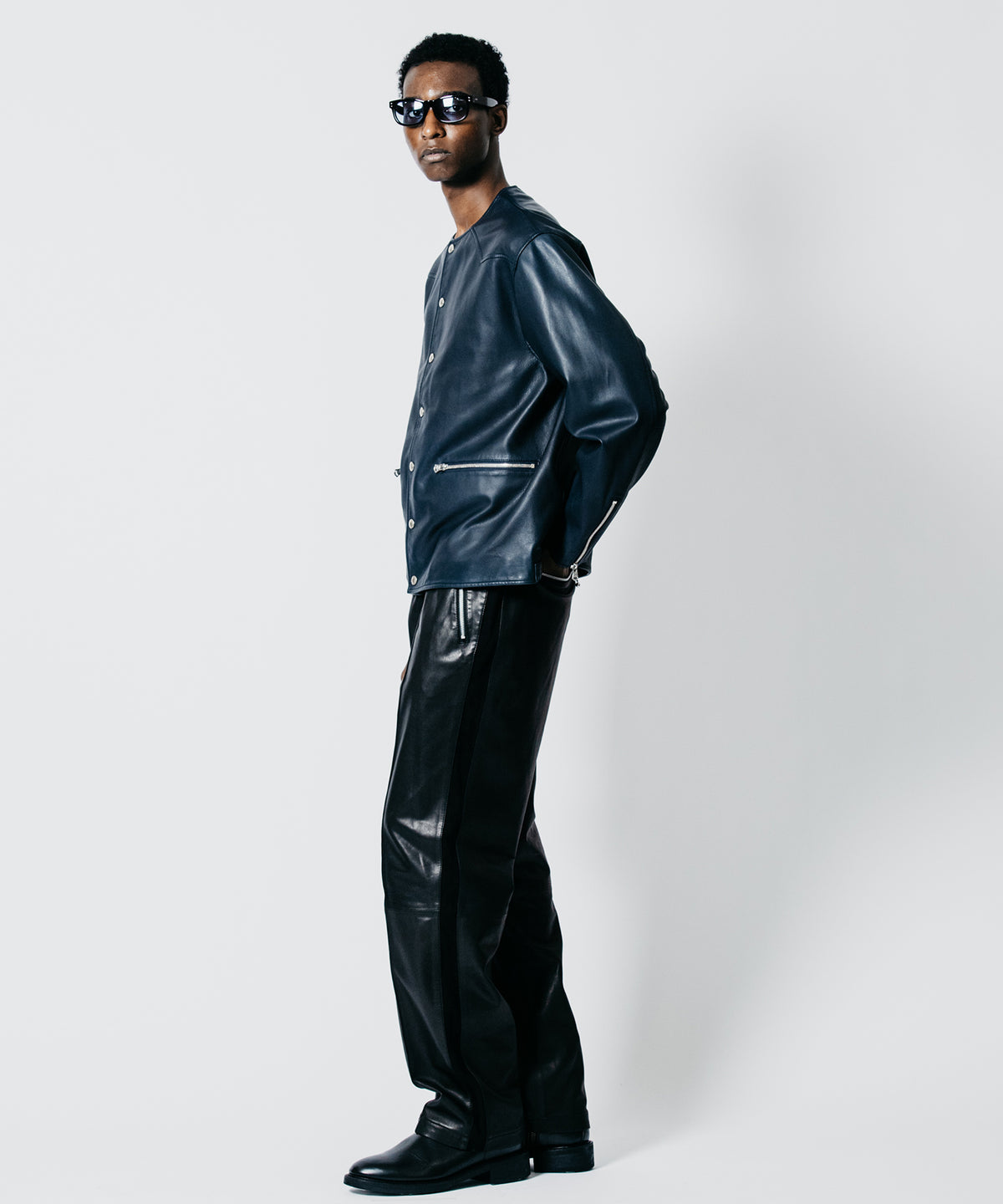 LAMB LEATHER RIDERS CARDIGAN