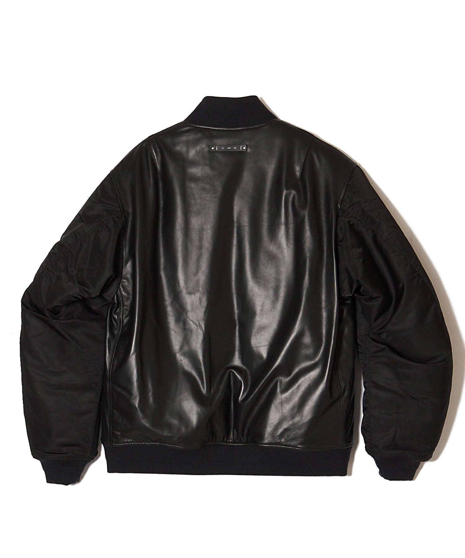 NYLON SLEEVE LEATHER MA1 JACKET