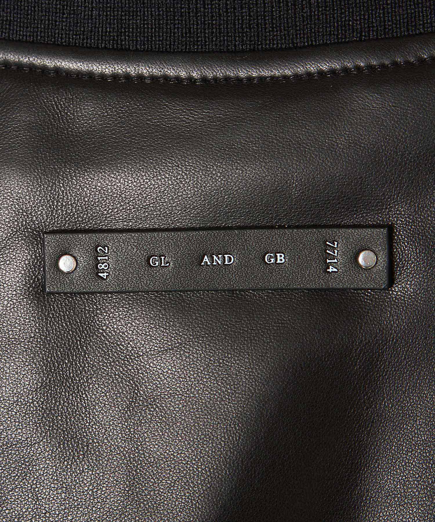 NYLON SLEEVE LEATHER MA1 JACKET