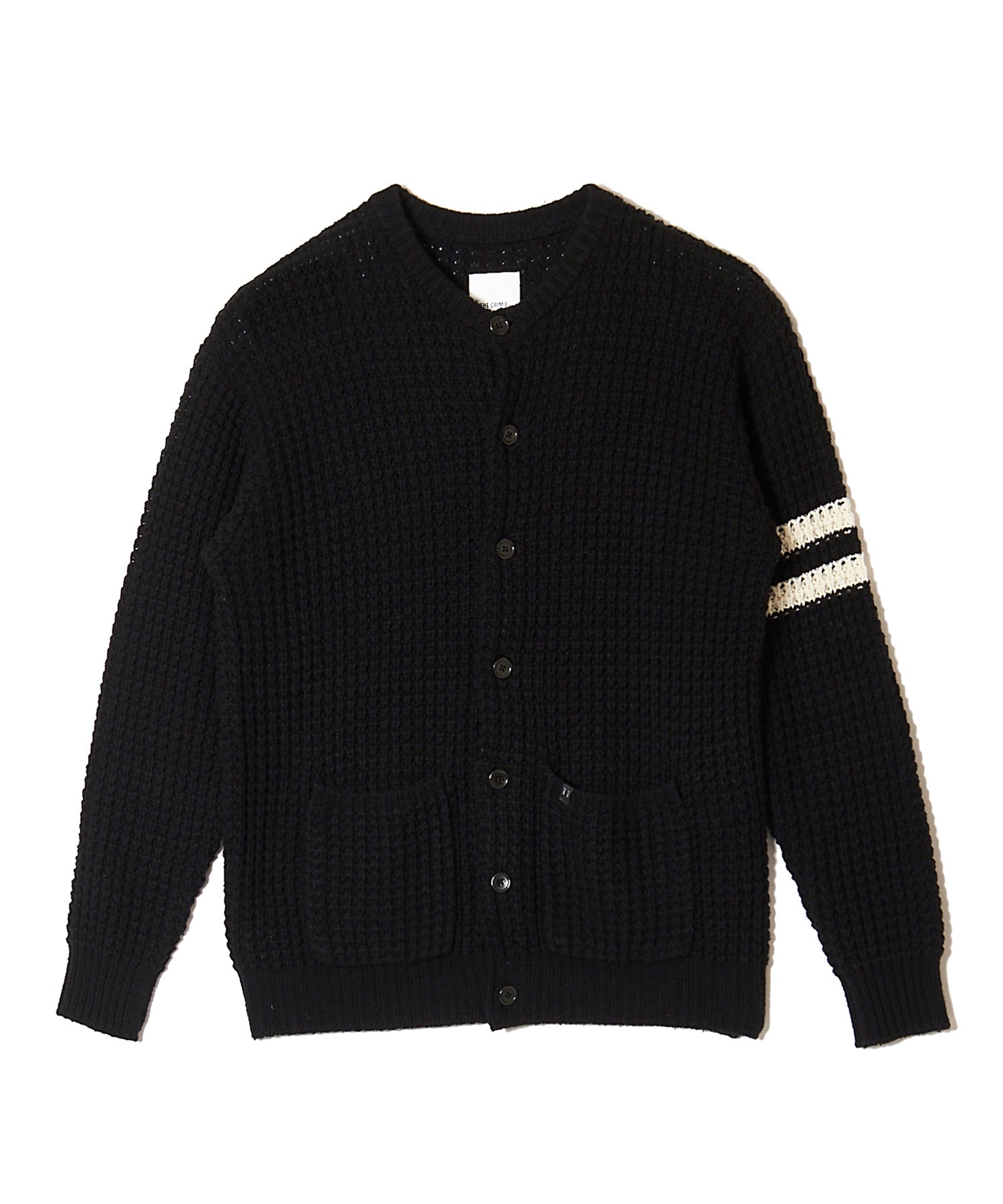BIG WAFFLE BORDER KNIT CARDIGAN