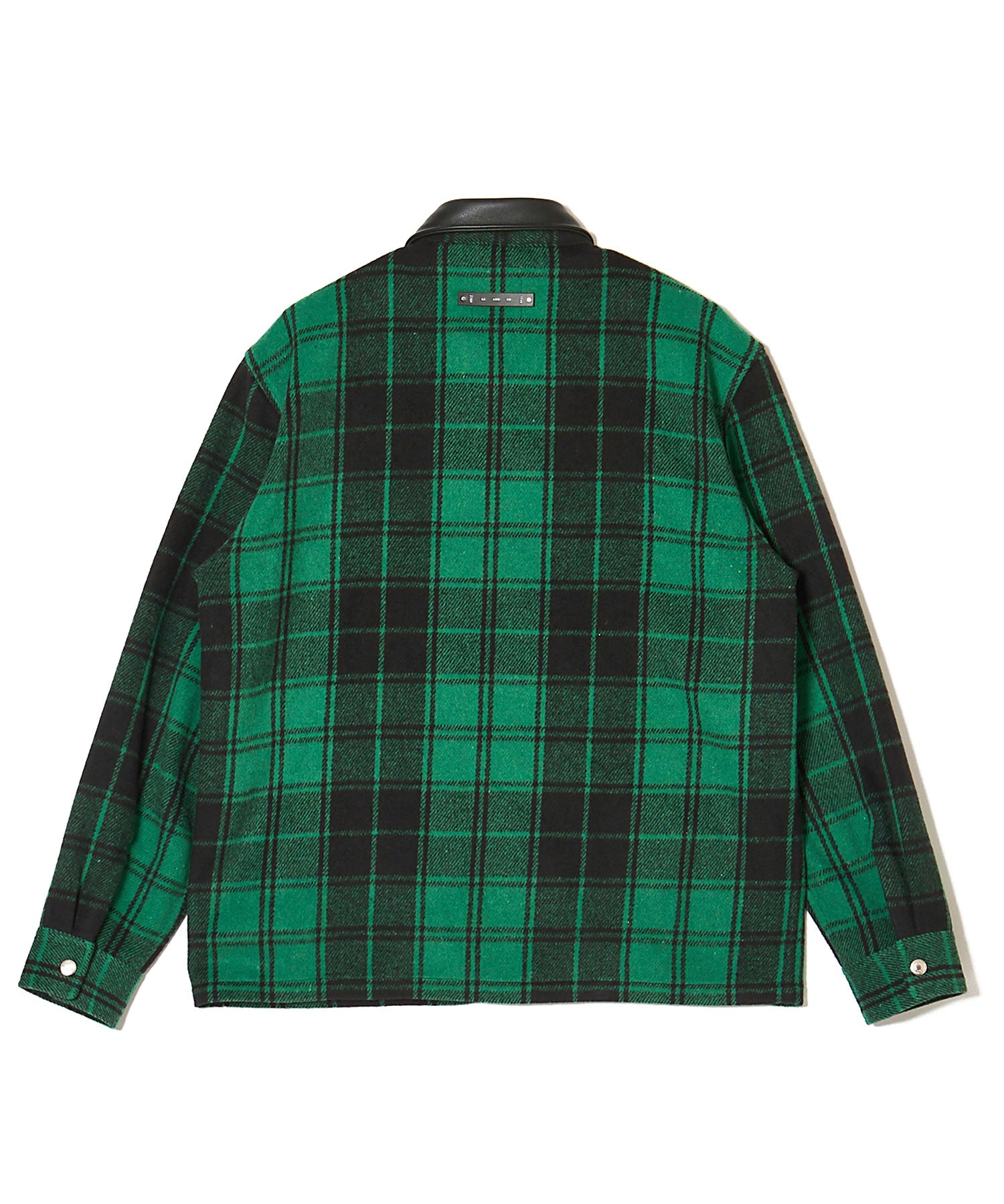 LEATHER COLLAR CHECK CPO SHIRT