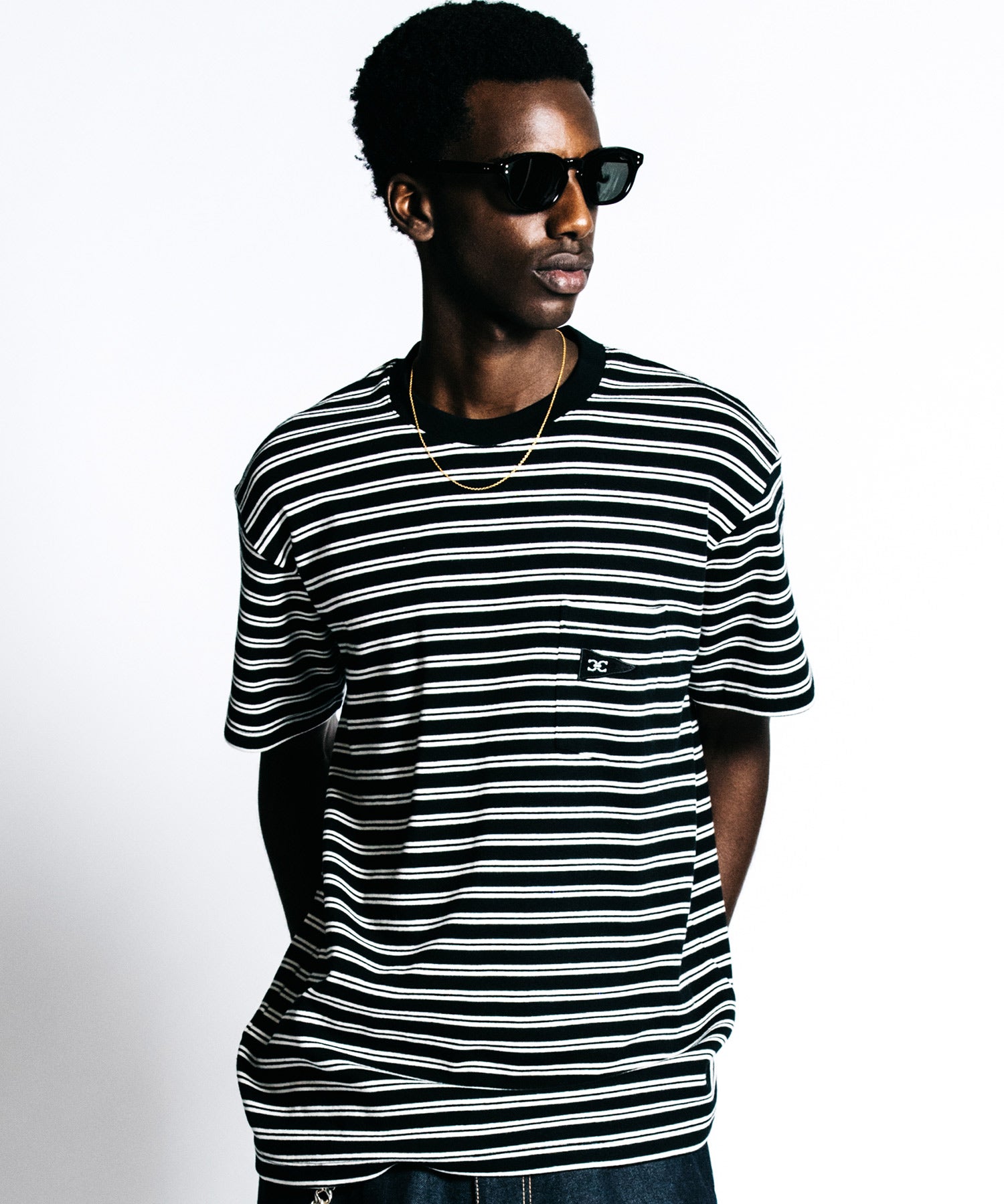 HEAVY OZ FLAG LOGO BORDER POCKET T SHIRT