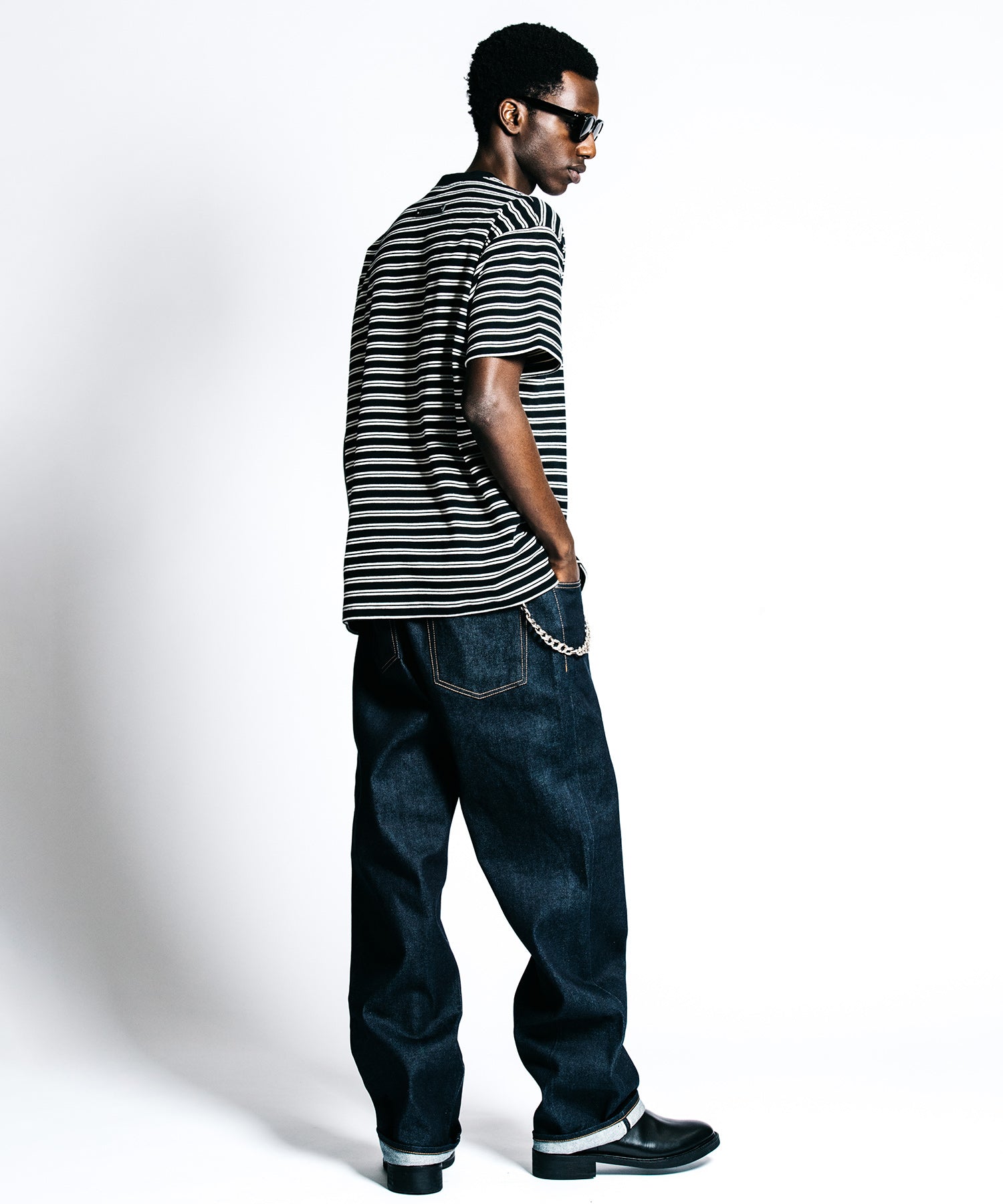 HEAVY OZ FLAG LOGO BORDER POCKET T SHIRT