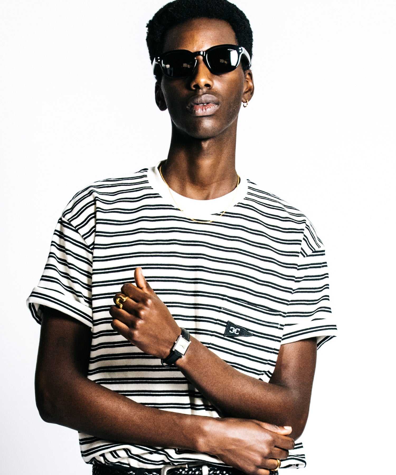 HEAVY OZ FLAG LOGO BORDER POCKET T SHIRT