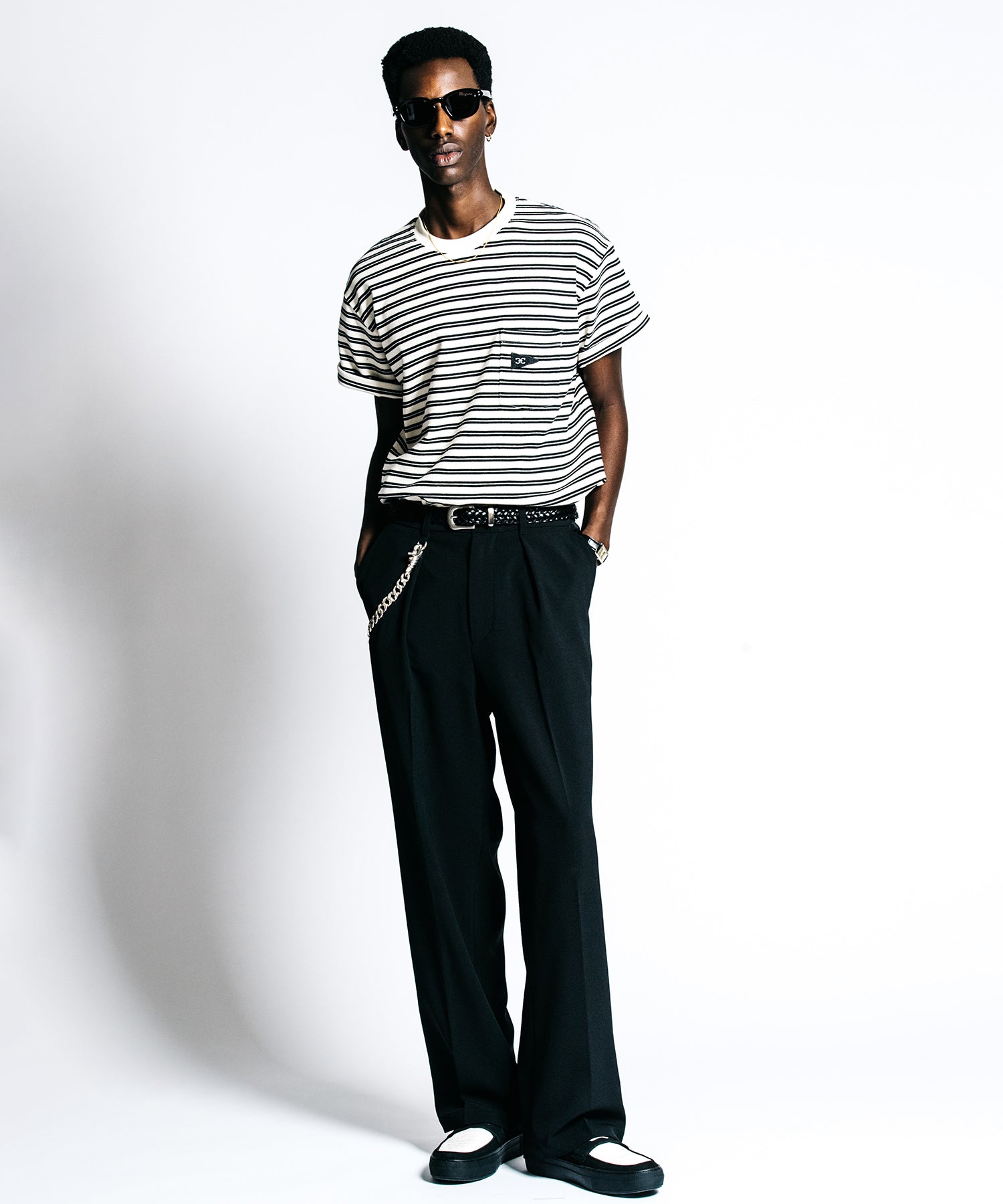 HEAVY OZ FLAG LOGO BORDER POCKET T SHIRT