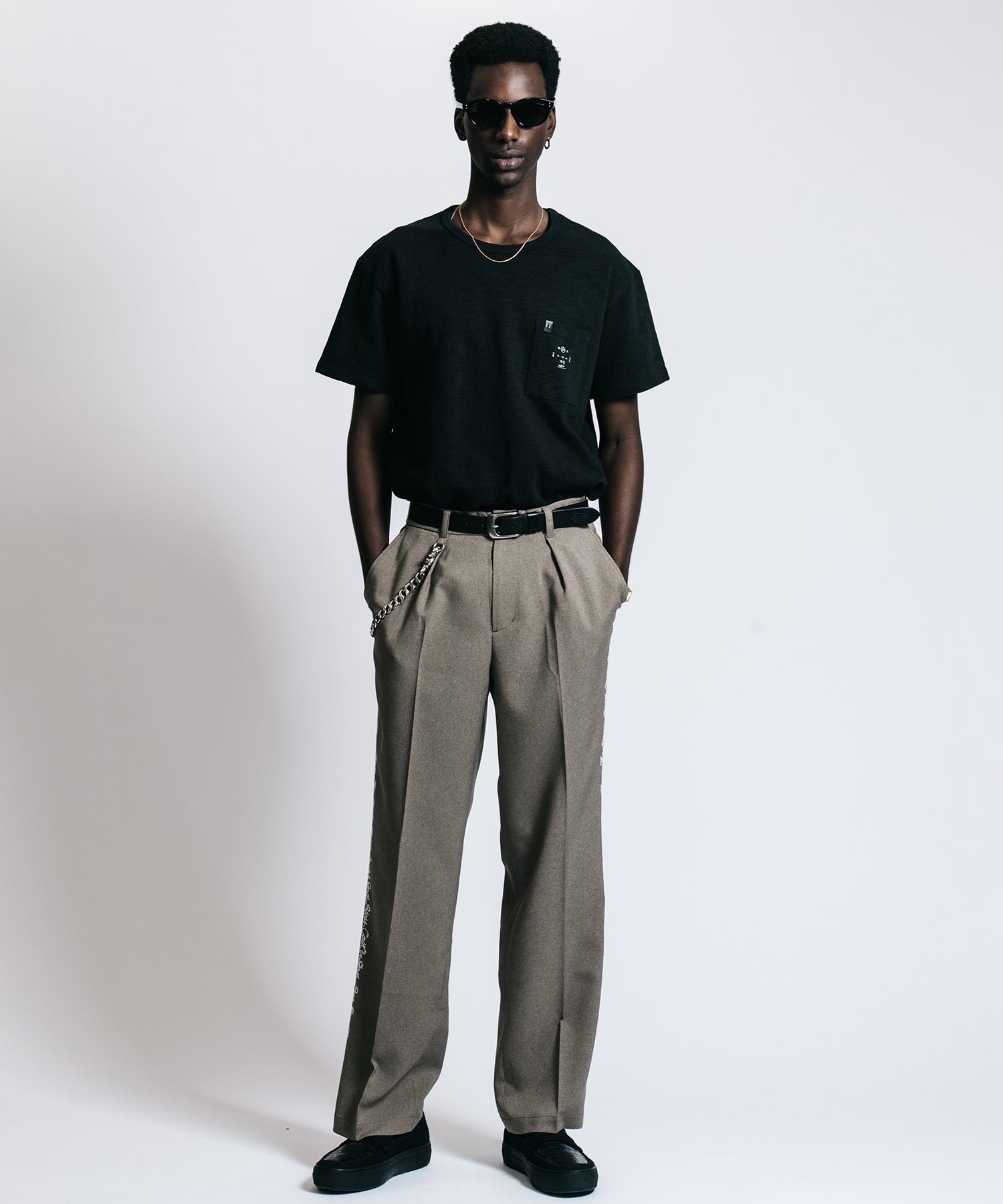 HEAVY OZ SLUB BINDER NECK POCKET T SHIRT