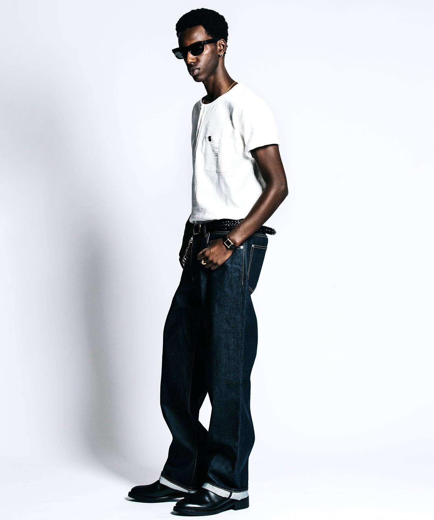 HEAVY OZ SLUB BINDER HENLY NECK POCKET T SHIRT