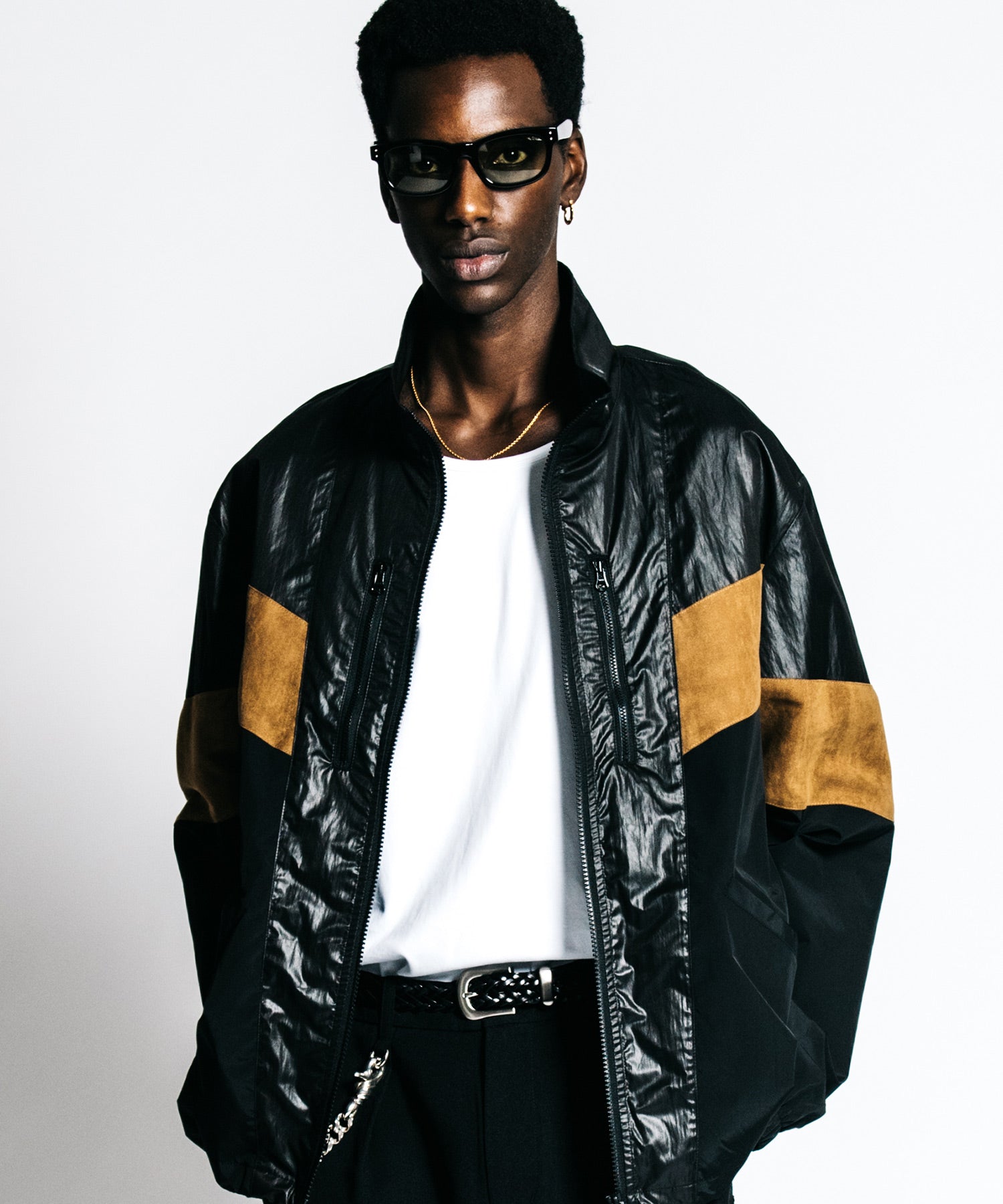 HYBRID TRACK JACKET – LUX FAKE SUEDE PANEL