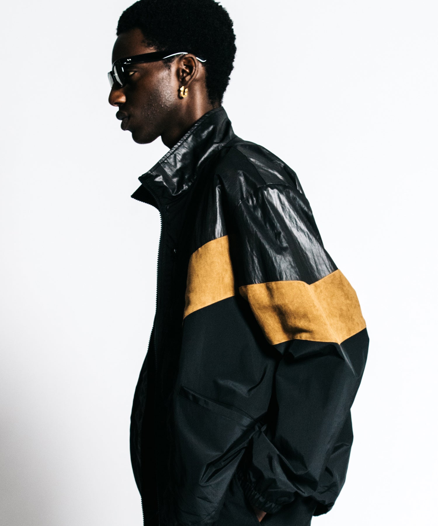 HYBRID TRACK JACKET – LUX FAKE SUEDE PANEL