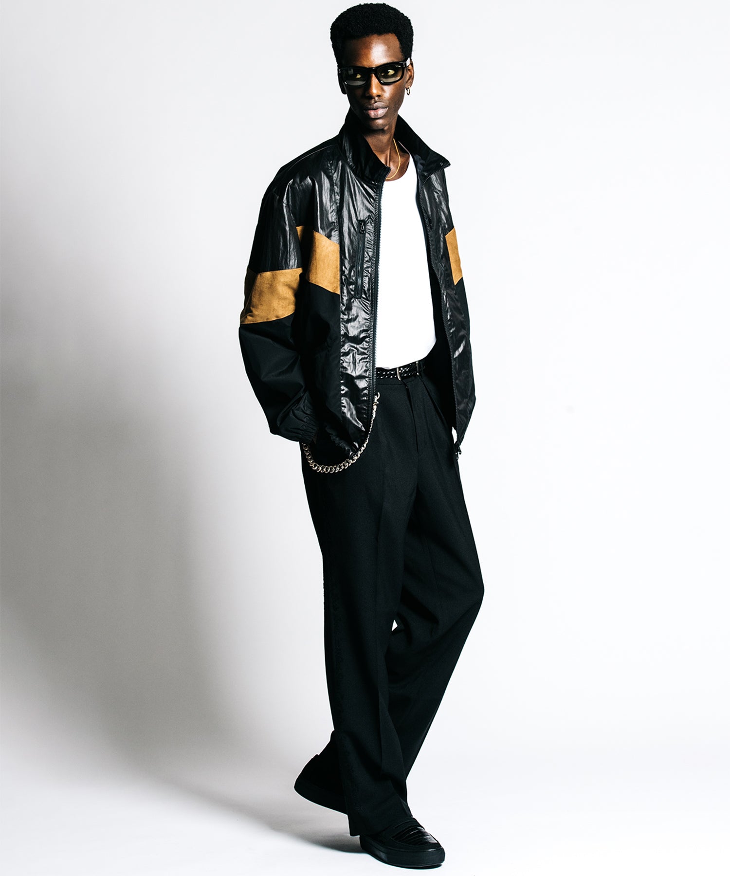 HYBRID TRACK JACKET – LUX FAKE SUEDE PANEL