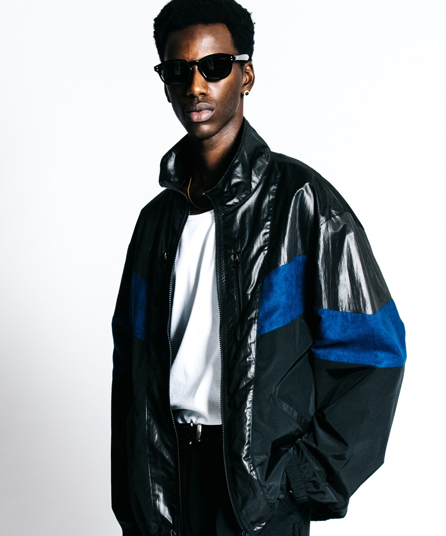 HYBRID TRACK JACKET – LUX FAKE SUEDE PANEL