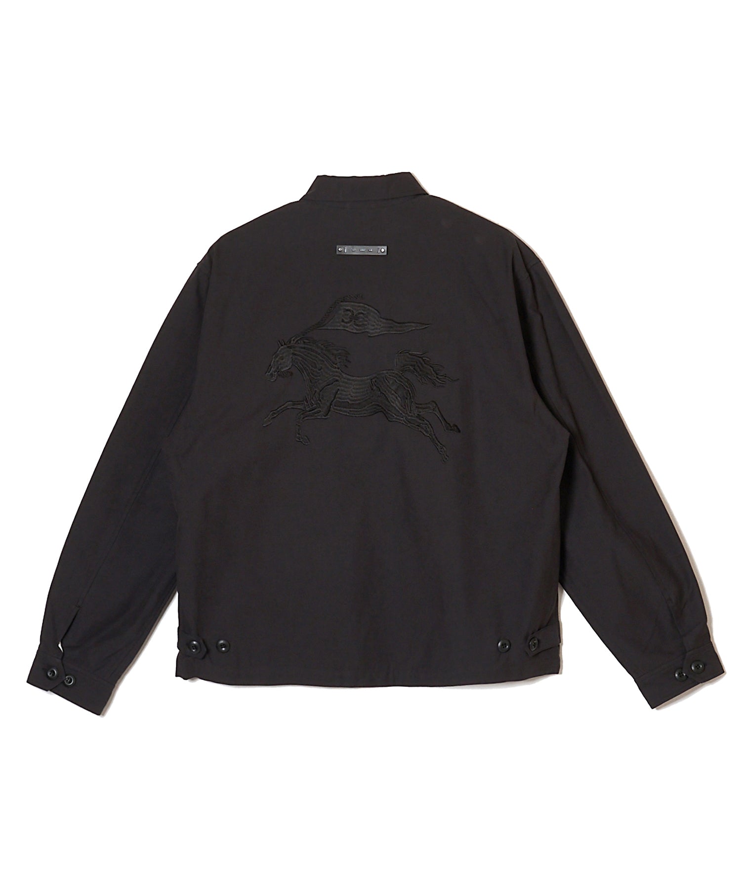 CR MUSTANG EMBROIDERY ZIP BLOUSON – BACK SATIN