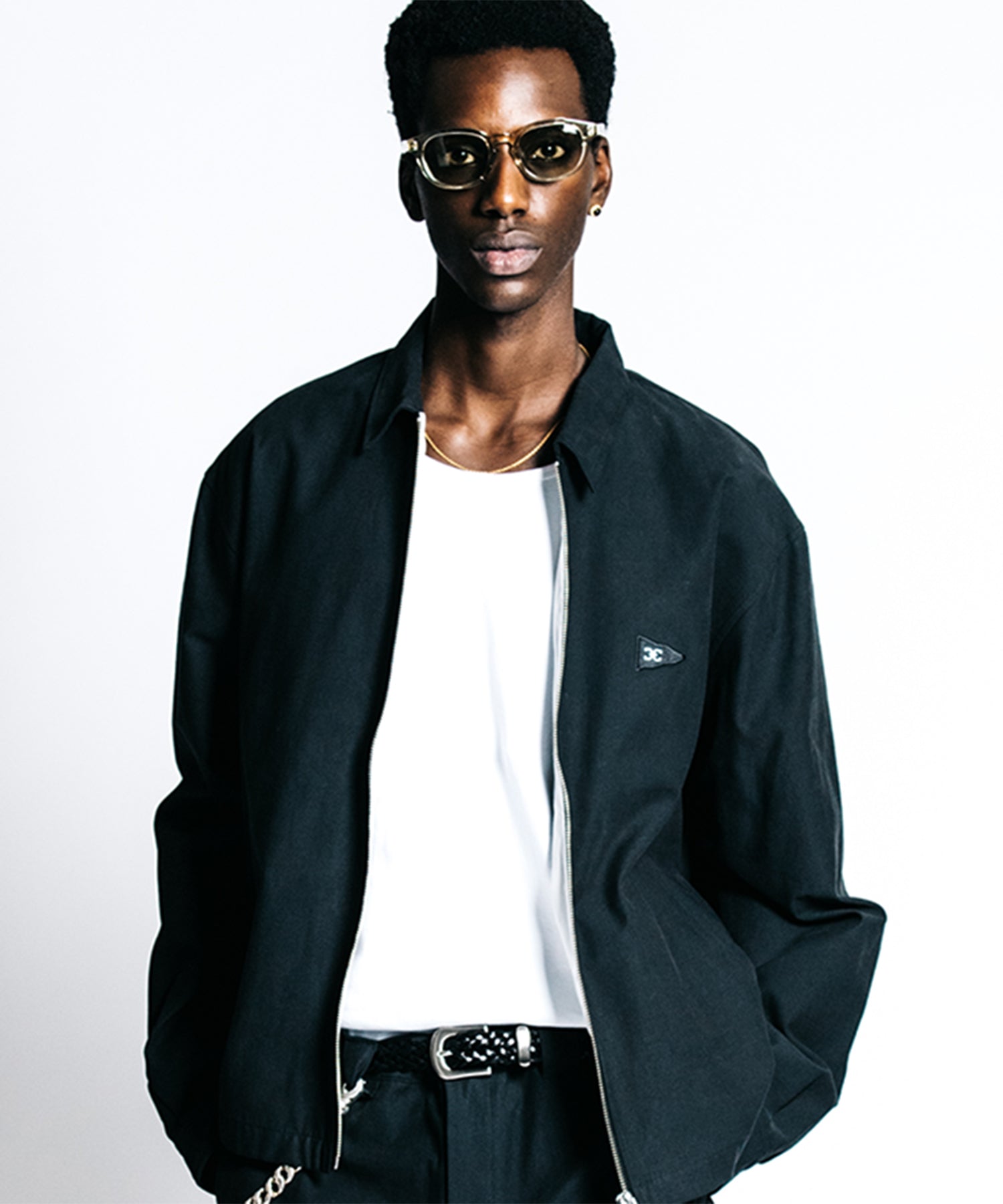CR MUSTANG EMBROIDERY ZIP BLOUSON – BACK SATIN