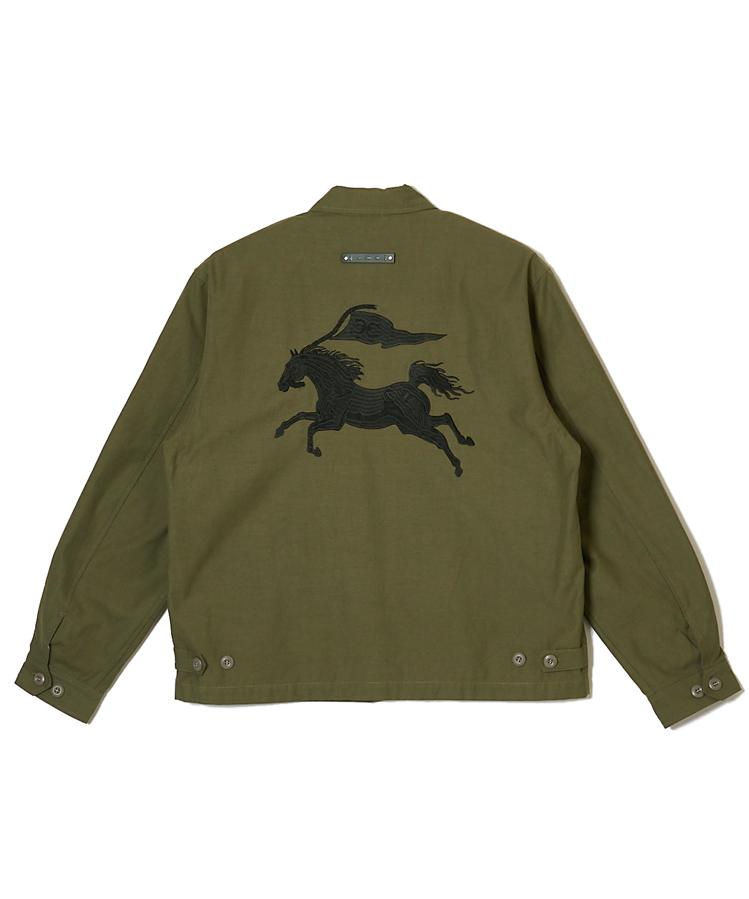 CR MUSTANG EMBROIDERY ZIP BLOUSON – BACK SATIN