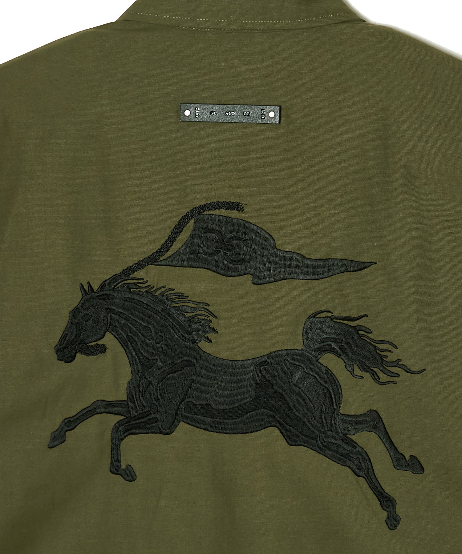 CR MUSTANG EMBROIDERY ZIP BLOUSON – BACK SATIN