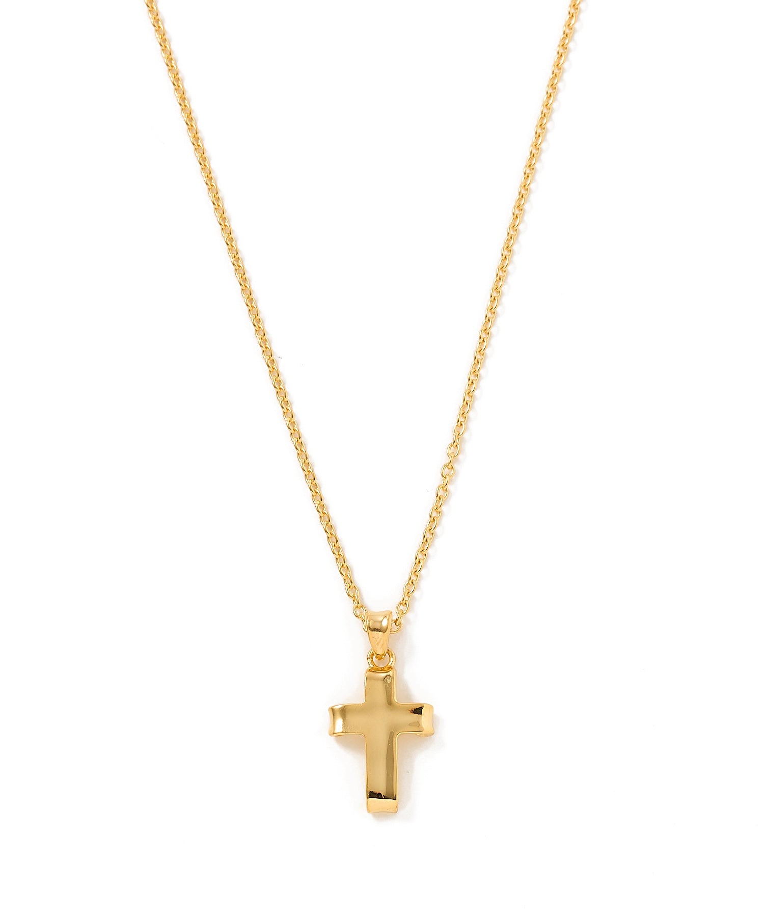 LETTER RIBBON CROSS NECKLACE 24KDP