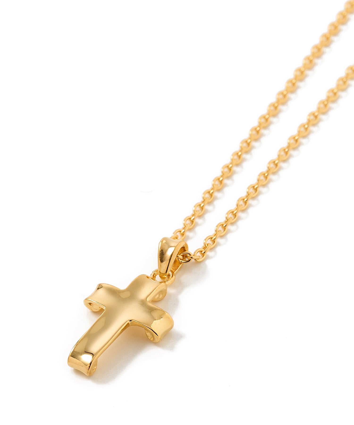 LETTER RIBBON CROSS NECKLACE 24KDP