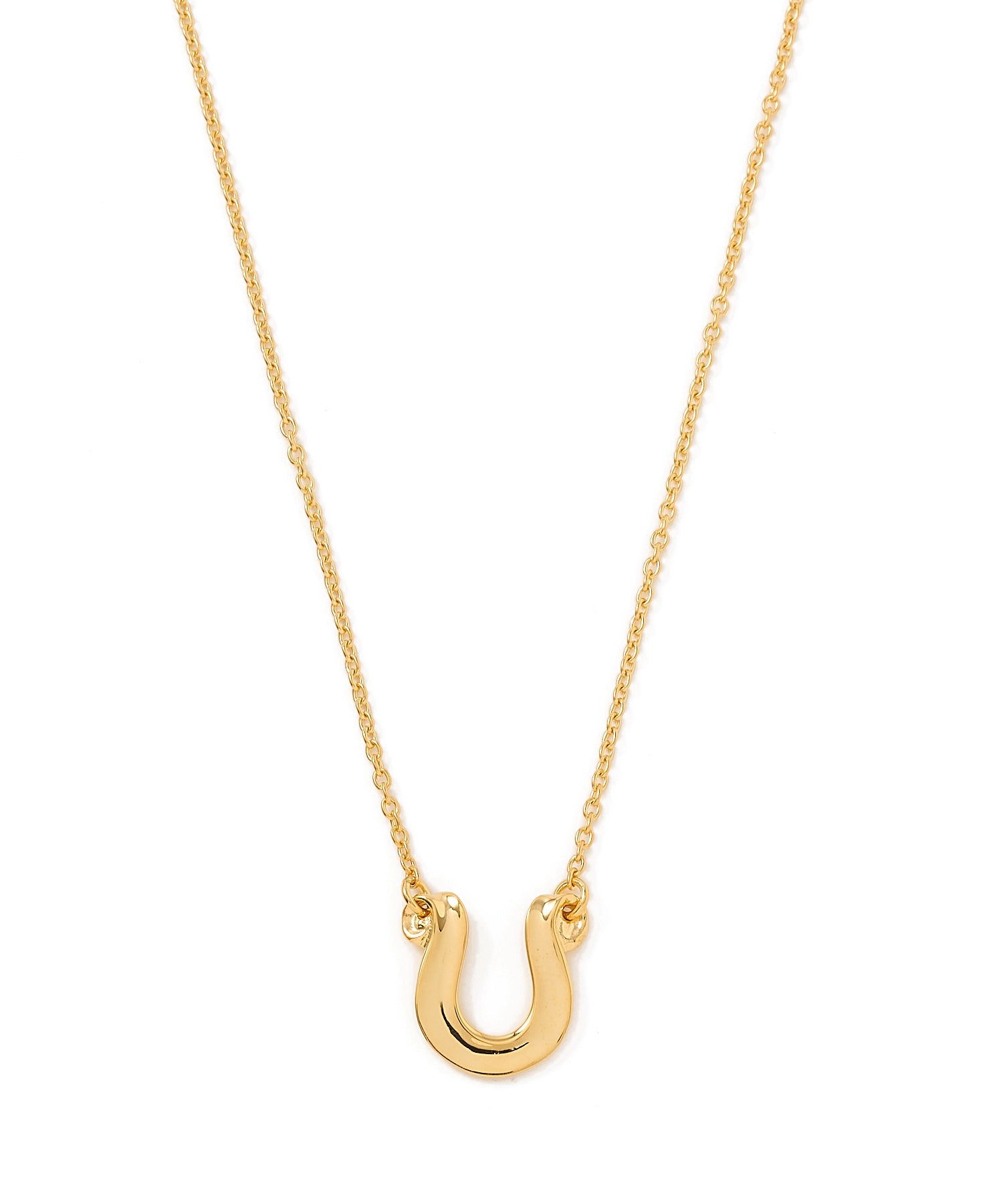 LETTER RIBBON HORSE SHOE NECKLACE 24KDP