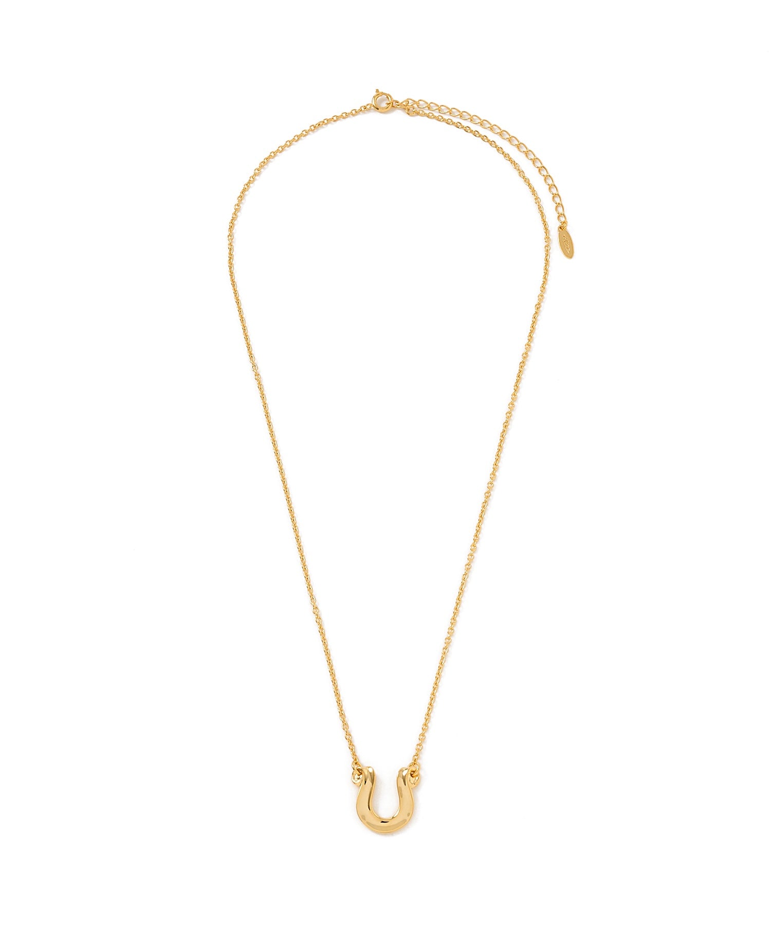 LETTER RIBBON HORSE SHOE NECKLACE 24KDP