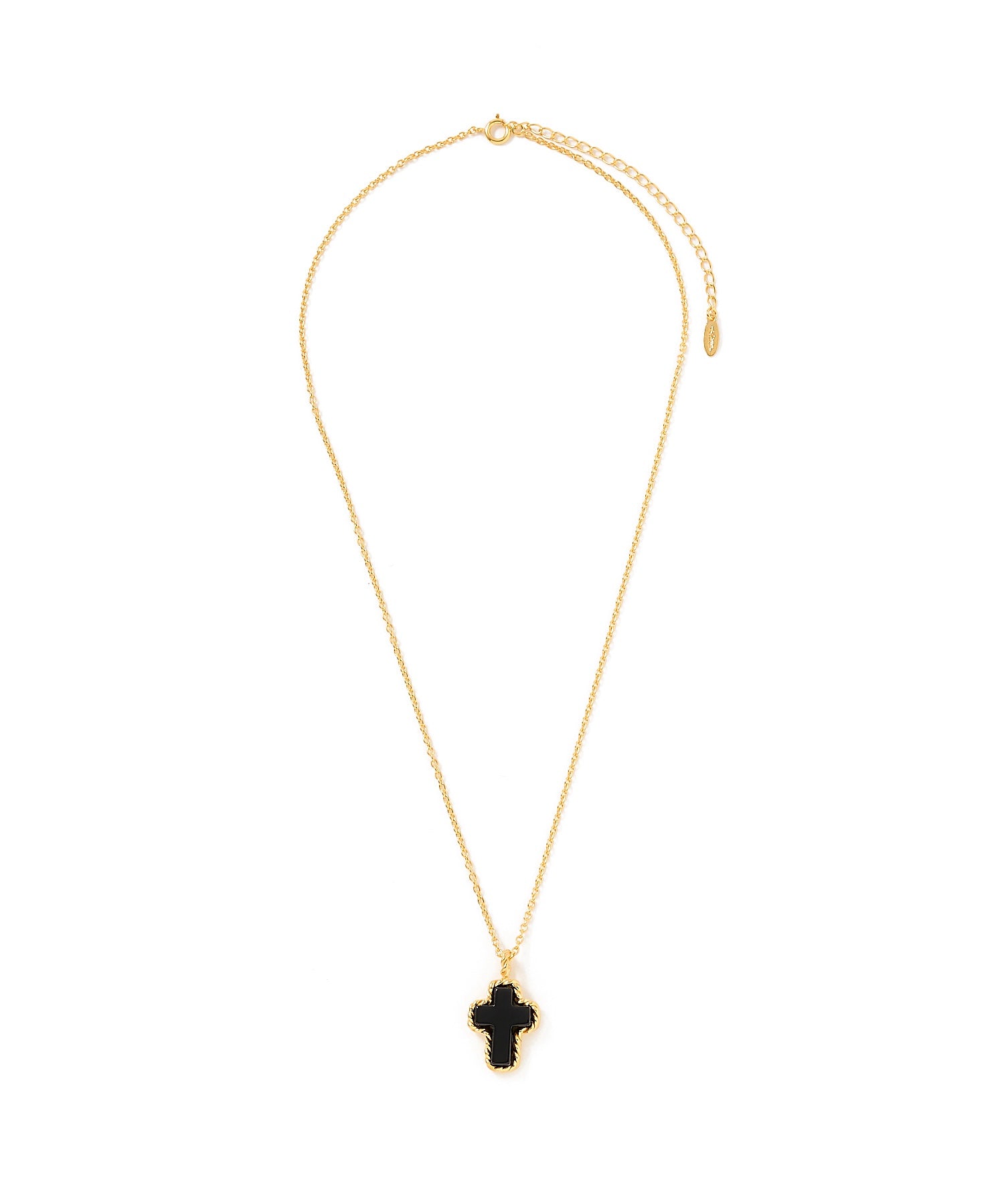 STONE CROSS SILVER NECKLACE 24KDP