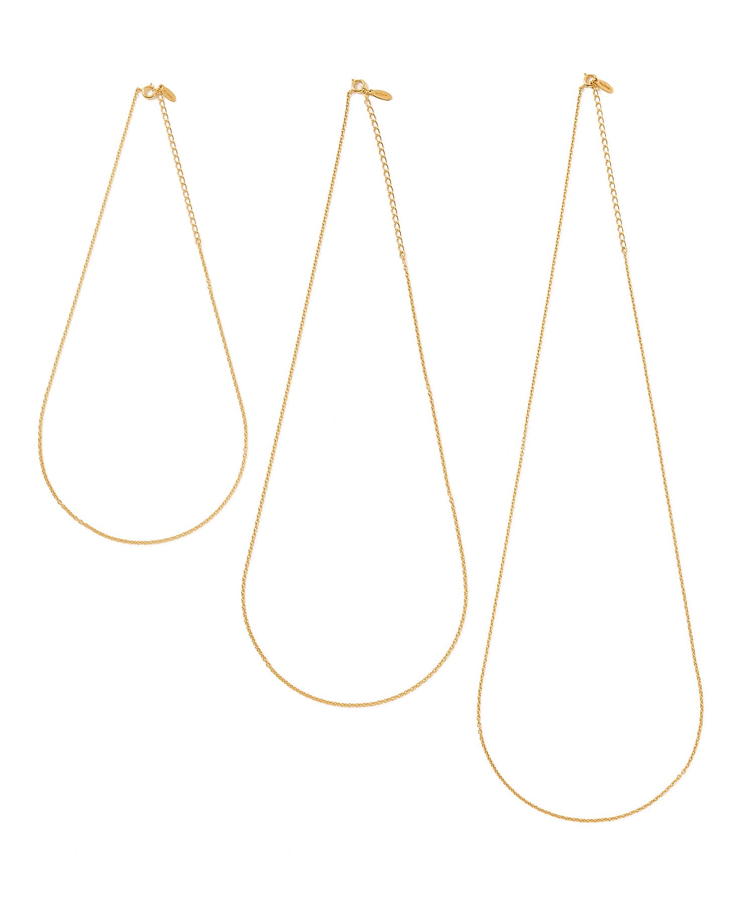 FINE SLIM CHAIN NECKLACE 24KDP 38-45cm