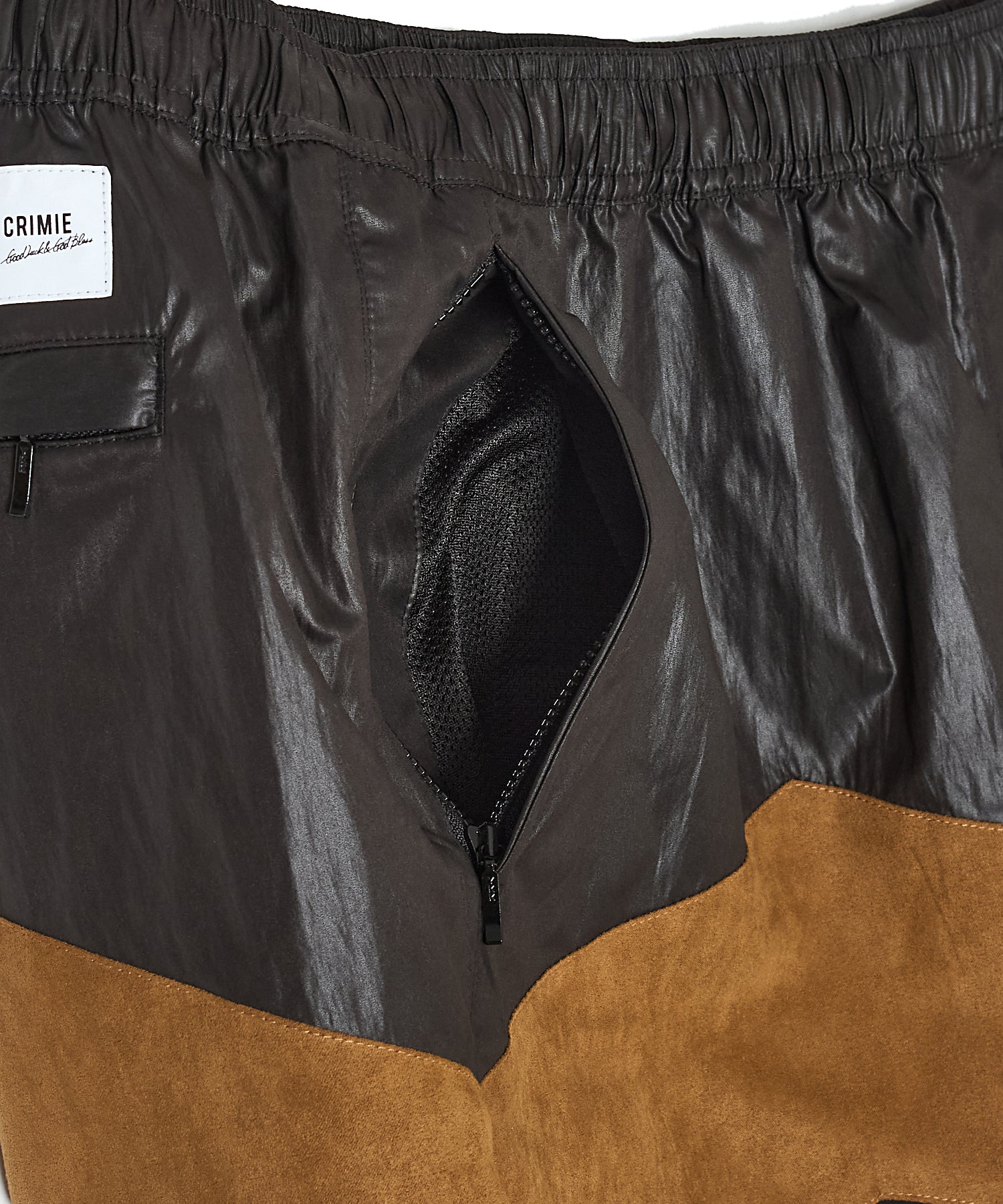 HYBRID TRACK SHORTS – LUX FAKE SUEDE PANEL