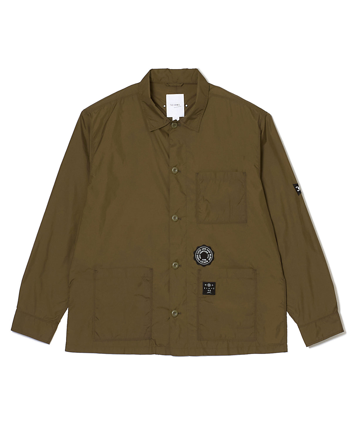 PATCHWORK LOGO NYLON WINDBREAKER SHIRT JACKET