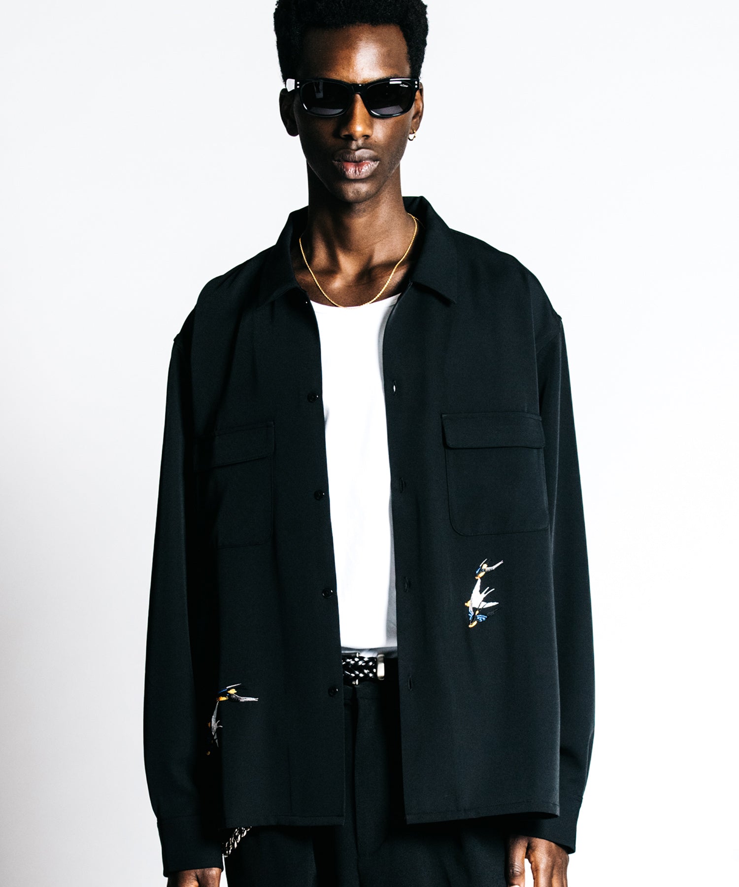 TAILORED SWALLOW EMBROIDERY L/S SHIRT – EASY CARE