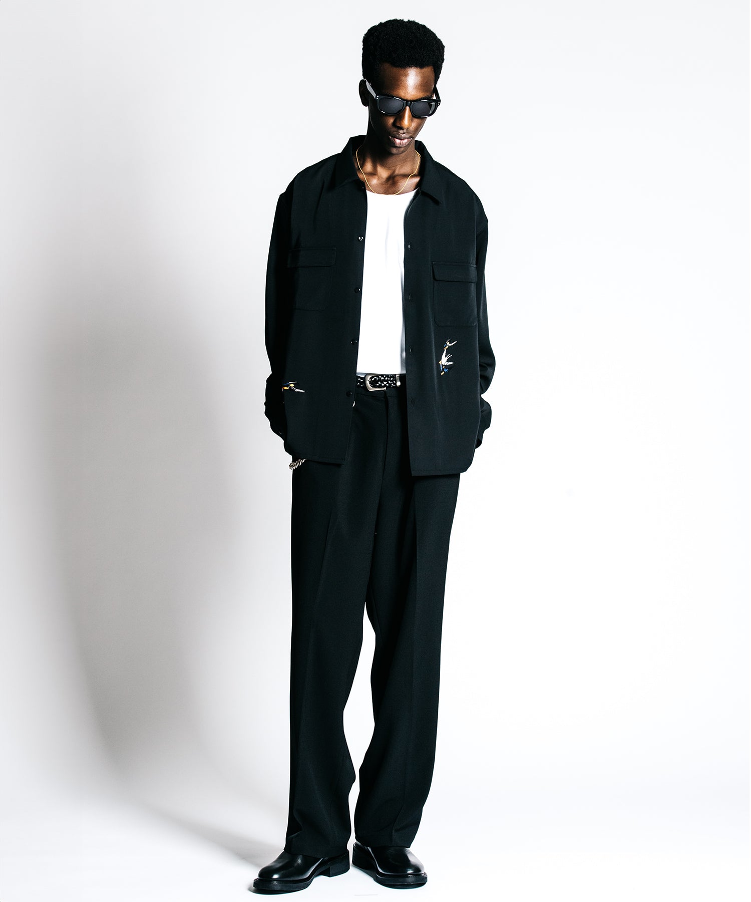 TAILORED SWALLOW EMBROIDERY L/S SHIRT – EASY CARE