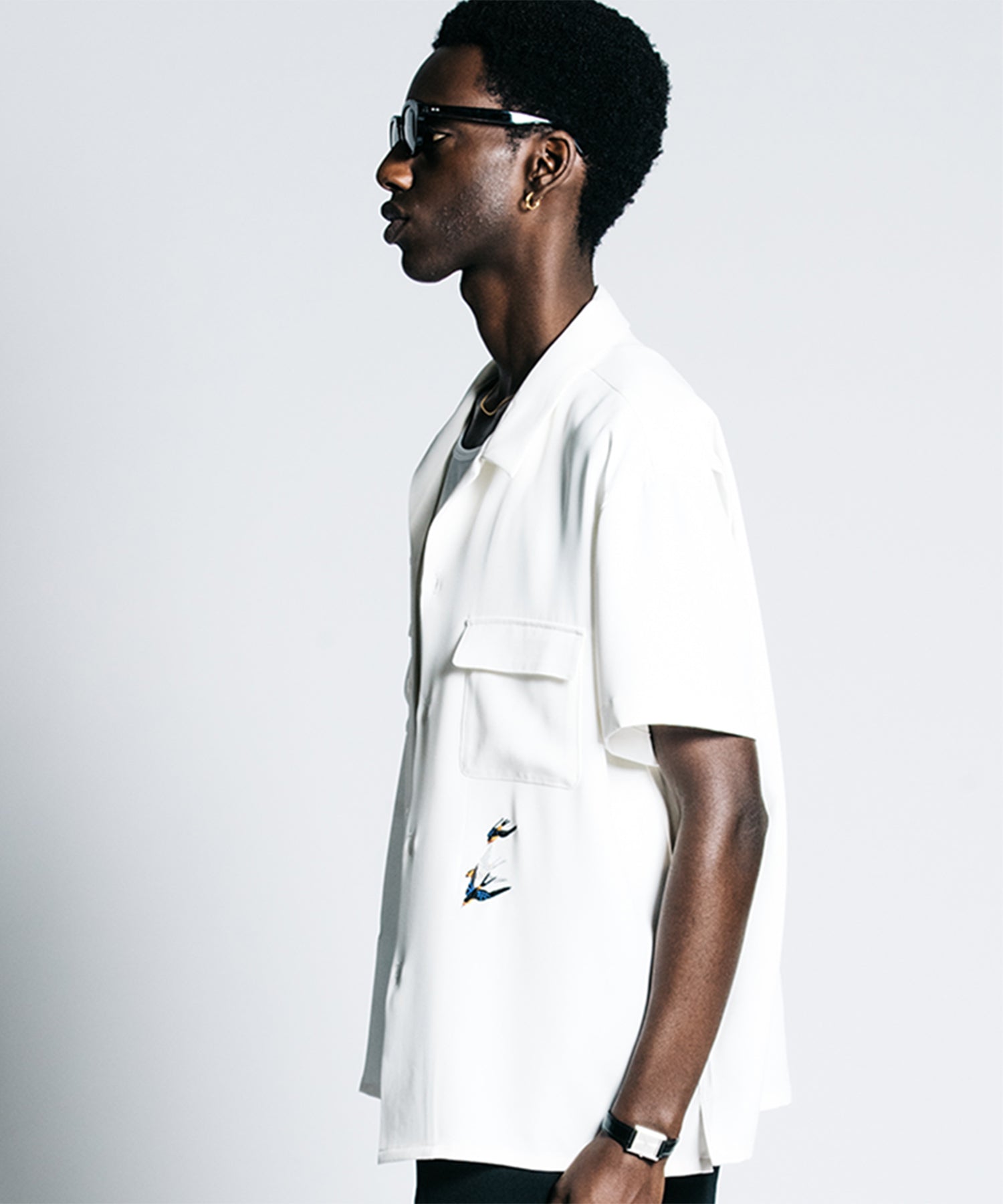 TAILORED SWALLOW EMBROIDERY S/S SHIRT – EASY CARE