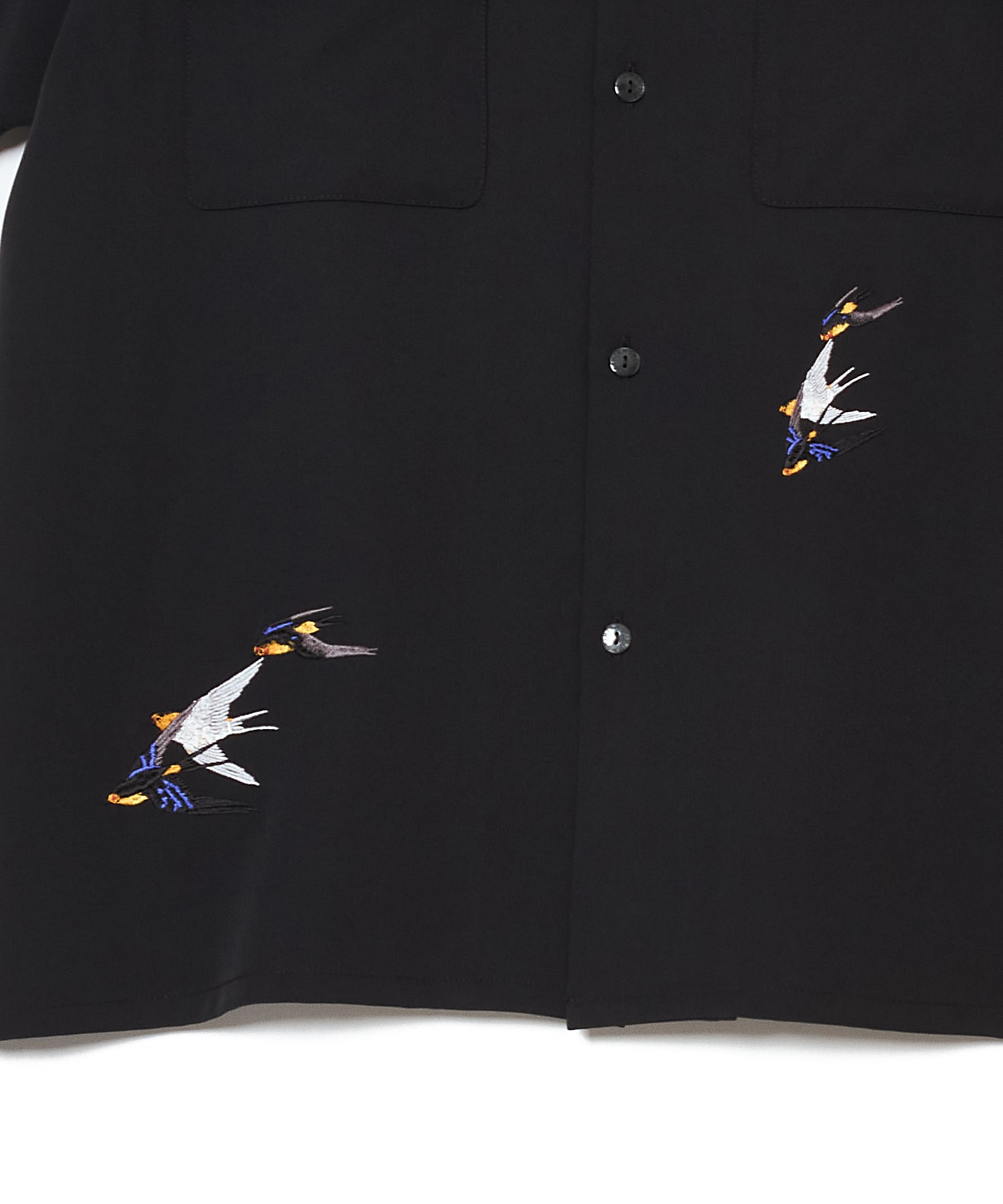 TAILORED SWALLOW EMBROIDERY S/S SHIRT – EASY CARE
